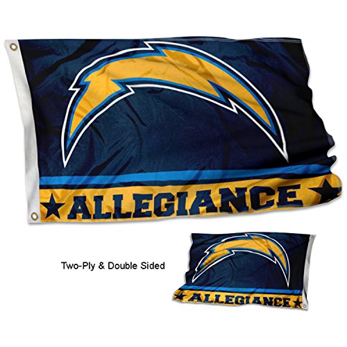 WinCraft Los Angeles Chargers Double Sided Allegiance Flag - Sports Collectibles, Sports Memorabilia, Sports Fan Shop, Sports Gifts