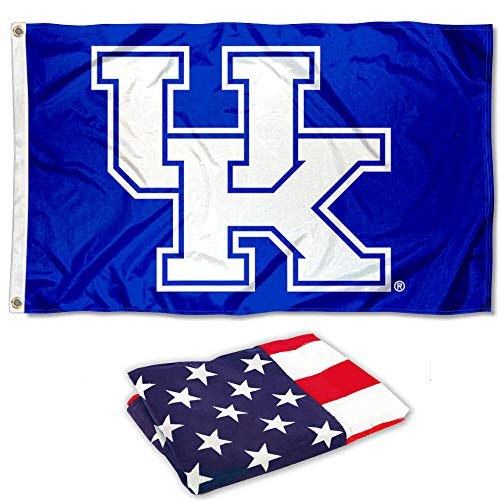 College Flags & Banners Co. Kentucky Wildcats New UK and USA Flag 3x5 Set - Sports Collectibles, Sports Memorabilia, Sports Fan Shop, Sports Gifts
