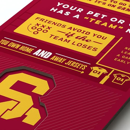 YouTheFan Officially-licensed NCAA USC Trojans 6x19 Top 10 Signs Banner - humorous descriptions - fun sports fan phrases, original design, indoor team wall decor fan gift - Sports Collectibles, Sports Memorabilia, Sports Fan Shop, Sports Gifts