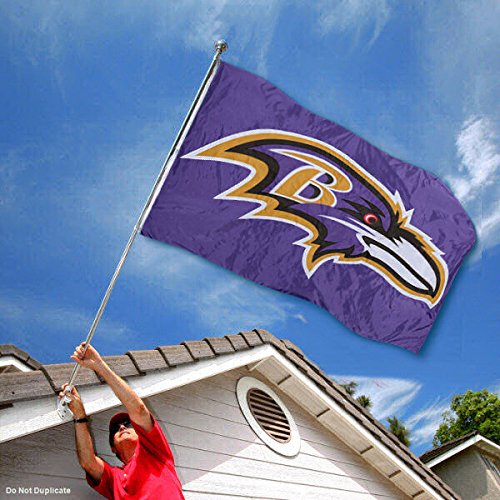 WinCraft Baltimore Ravens Embroidered Nylon Flag - Sports Collectibles, Sports Memorabilia, Sports Fan Shop, Sports Gifts