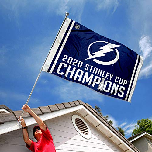 WinCraft Tampa Bay Lightning 2020 Champions Outdoor Flag 3x5 Banner - Sports Collectibles, Sports Memorabilia, Sports Fan Shop, Sports Gifts