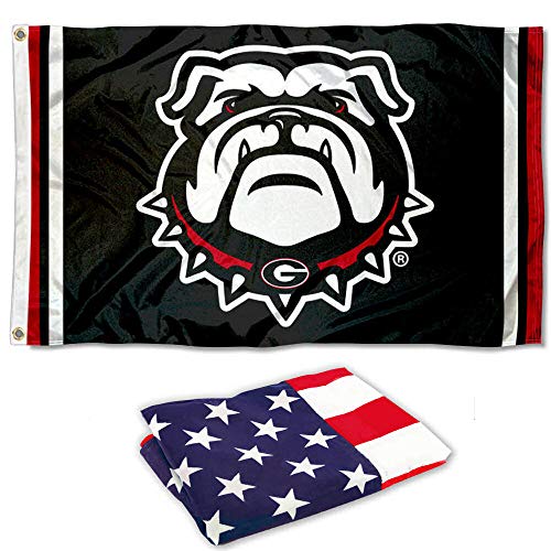 College Flags & Banners Co. Georgia UGA Bulldogs Jersey Stripes and USA 3x5 Flag Set - Sports Collectibles, Sports Memorabilia, Sports Fan Shop, Sports Gifts