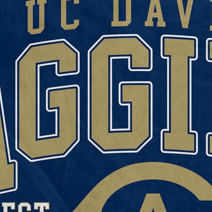 NCAA California, Davis, University of Vintage Arch Block Ultra Soft Blanket - Sports Gifts, Sports Memorabilia, Sports Collectibles, Fan Shop