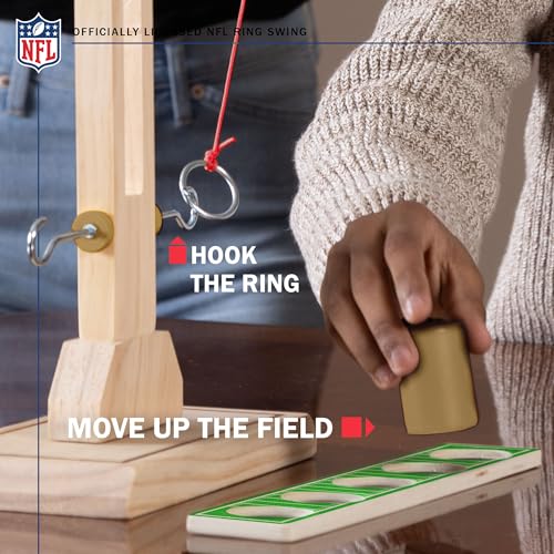 Wild Sports NFL New England Patriots Wooden Ring Swing Battle - Head-to-Head Ring Toss Hook & Ring Game for NFL Fans - Sports Collectibles, Sports Memorabilia, Sports Fan Shop, Sports Gifts