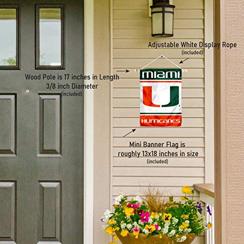 College Flags & Banners Co. Hurricanes Window Wall Banner Hanging Flag with Suction Cup - Sports Collectibles, Sports Memorabilia, Sports Fan Shop, Sports Gifts