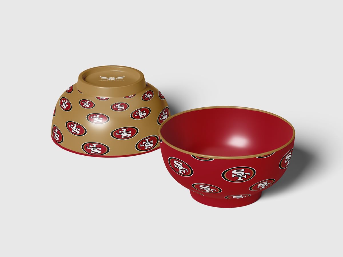 Pegasus Sports NFL San Francisco 49ers Home and Away 2 Pack Serving Bowls - Sports Gifts, Sports Memorabilia, Sports Collectibles, Fan Shop