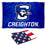 College Flags & Banners Co. Creighton Bluejays Blue and USA 3x5 Flag Set - Sports Collectibles, Sports Memorabilia, Sports Fan Shop, Sports Gifts