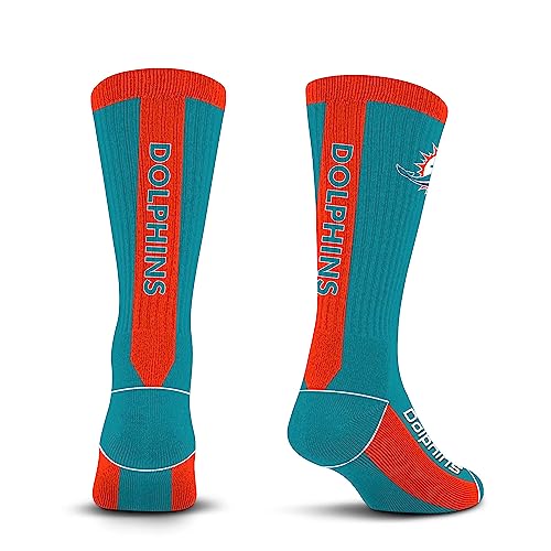 For Bare Feet NFL MIAMI DOLPHINS MVP Crew Sock Team Color Large - Sports Gifts, Sports Memorabilia, Sports Collectibles, Fan Shop