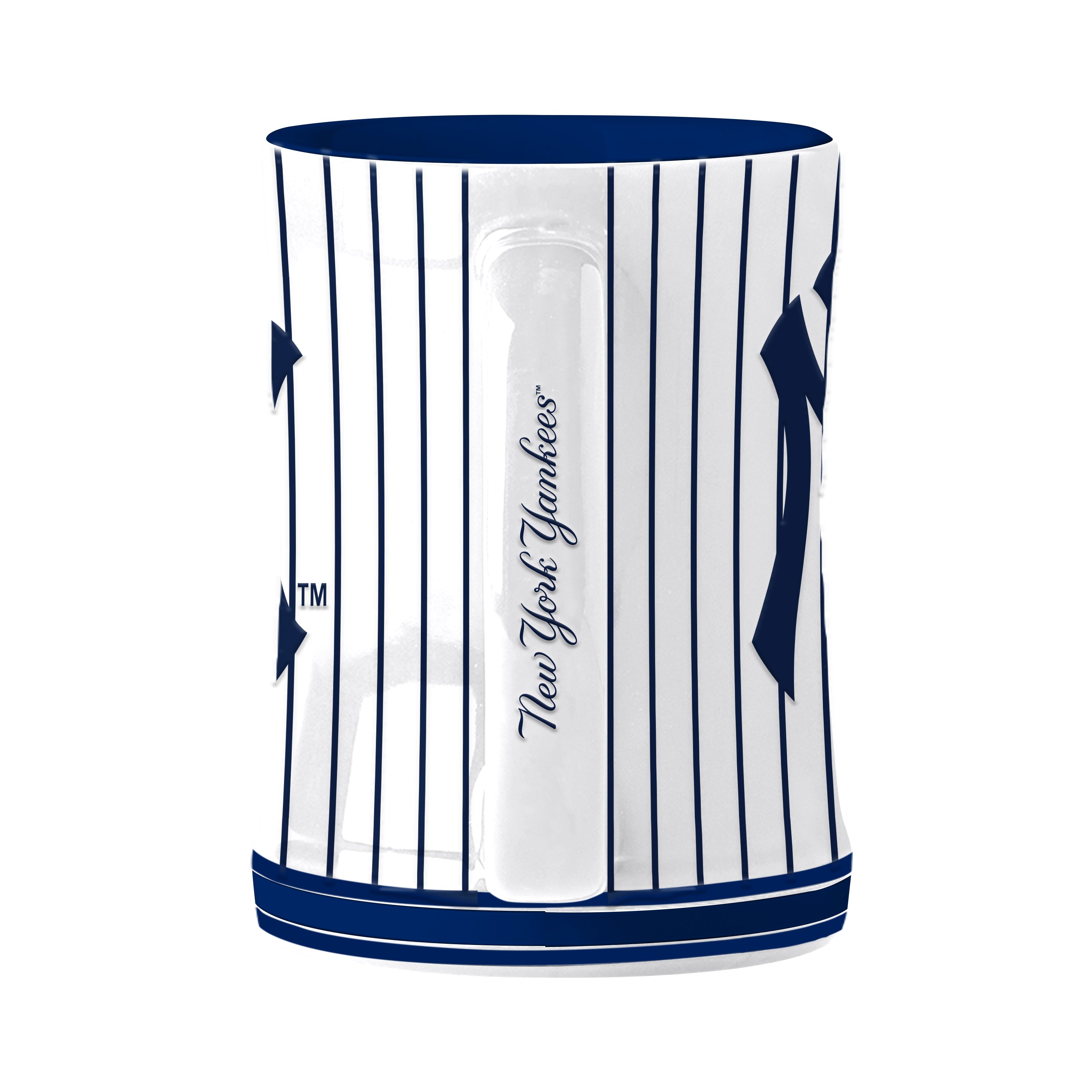 New York Yankees 14oz Pinstripe Relief Mug - Sports Gifts, Sports Memorabilia, Sports Collectibles, Fan Shop