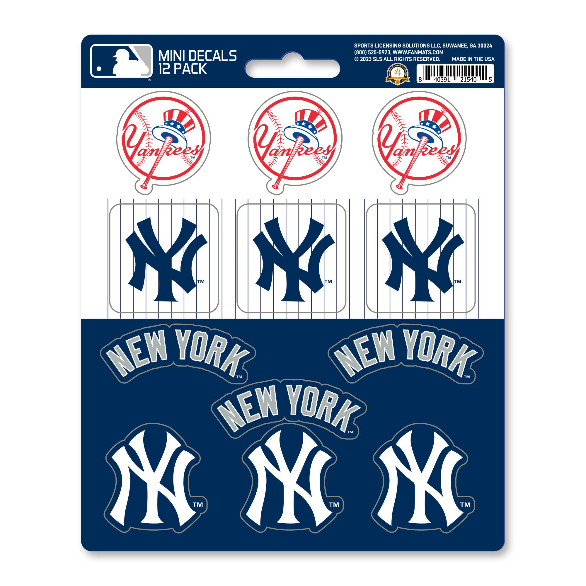 MLB - New York Yankees Mini Decal 12-pk
