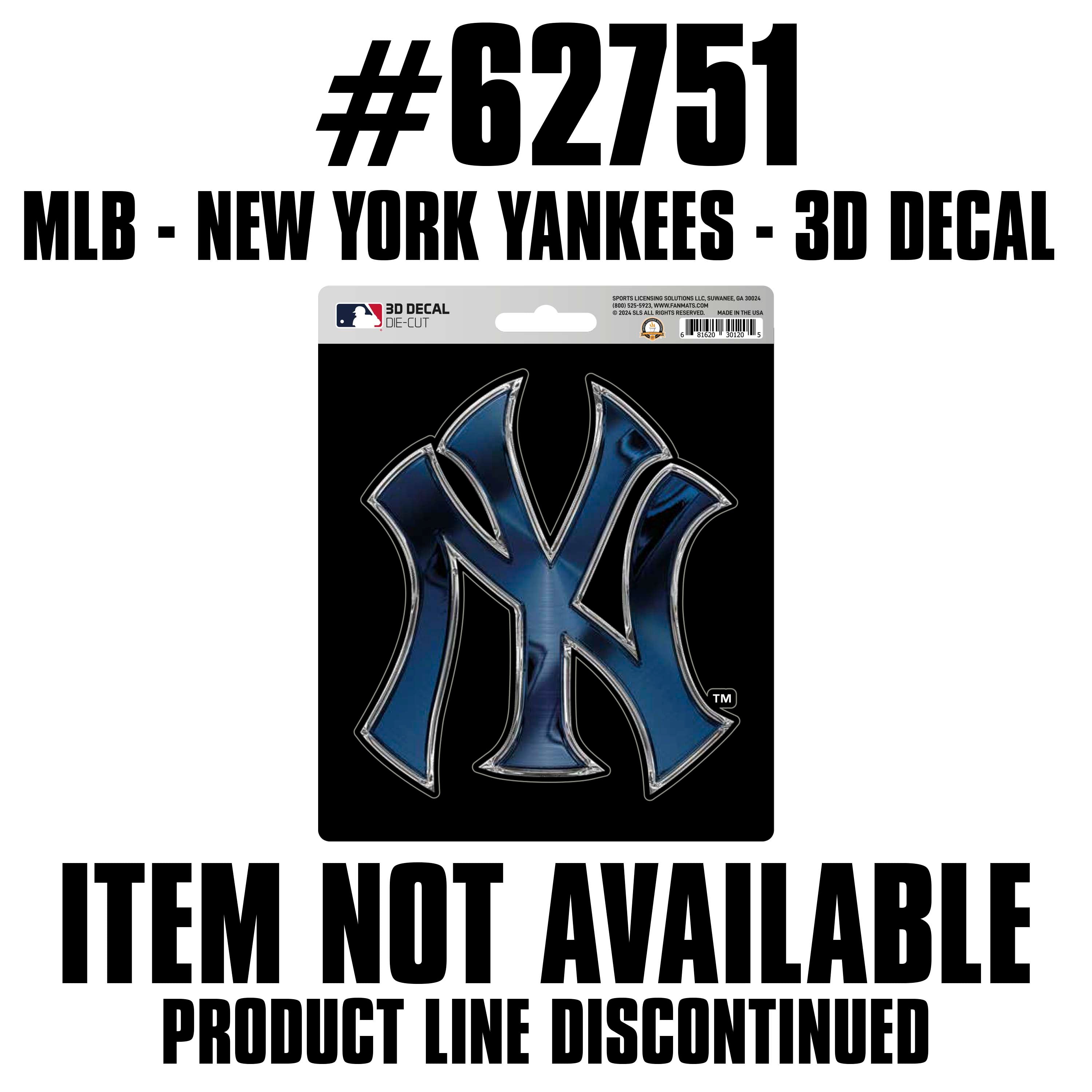 MLB - New York Yankees 3D Decal - Sports Gifts, Sports Memorabilia, Sports Collectibles, Fan Shop