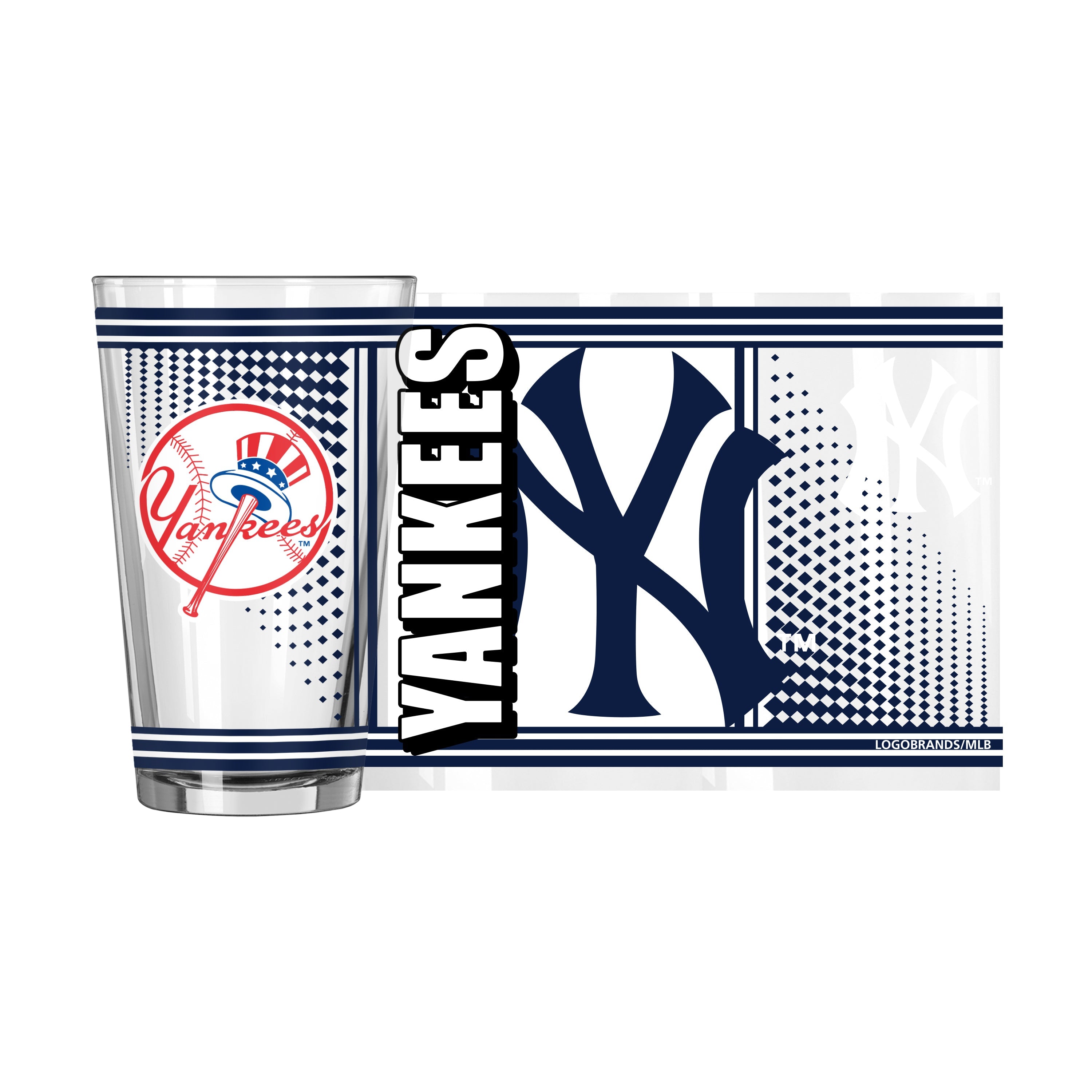 New York Yankees 16oz Hero Pint Glass - Sports Gifts, Sports Memorabilia, Sports Collectibles, Fan Shop