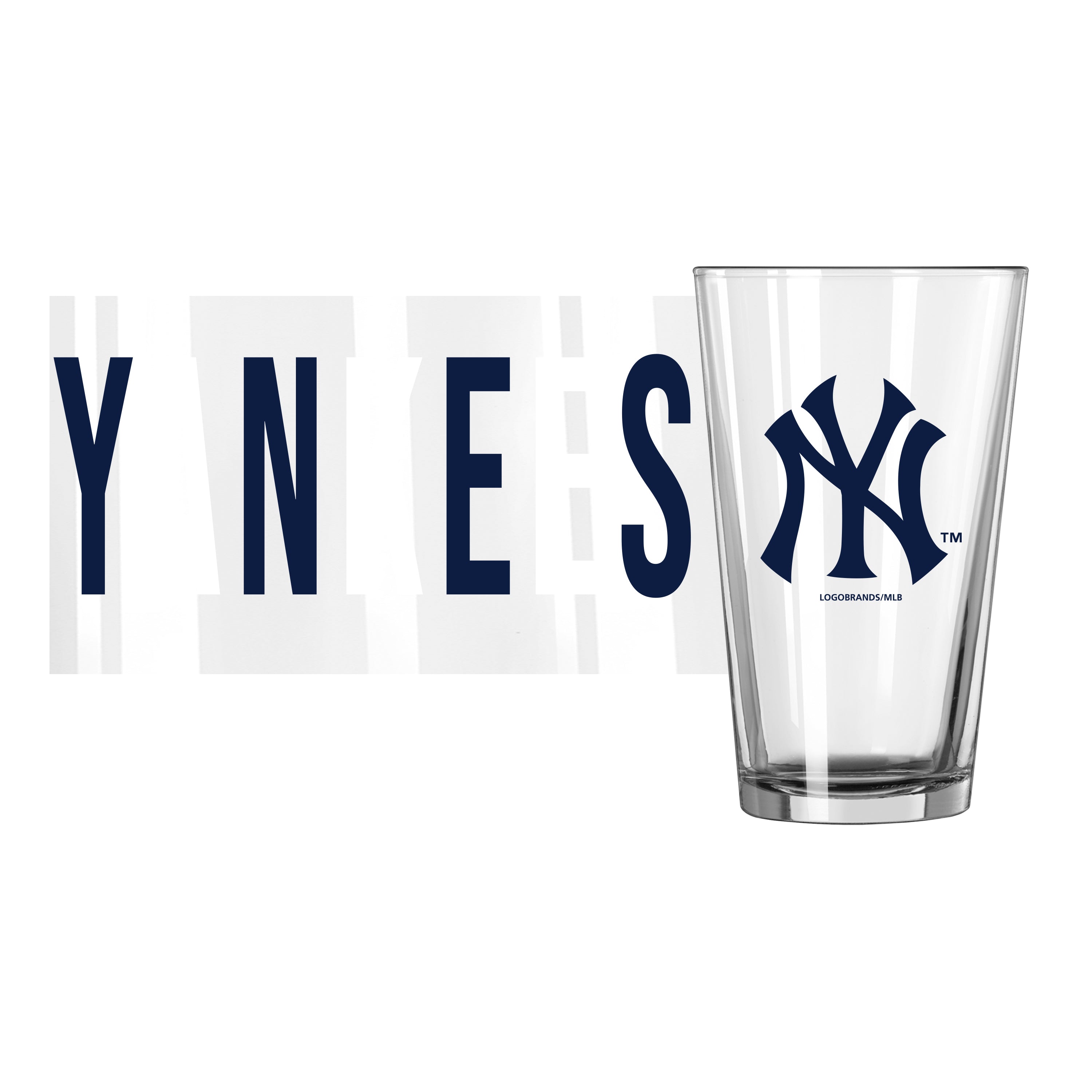 New York Yankees 16oz Overtime Pint Glass - Sports Gifts, Sports Memorabilia, Sports Collectibles, Fan Shop