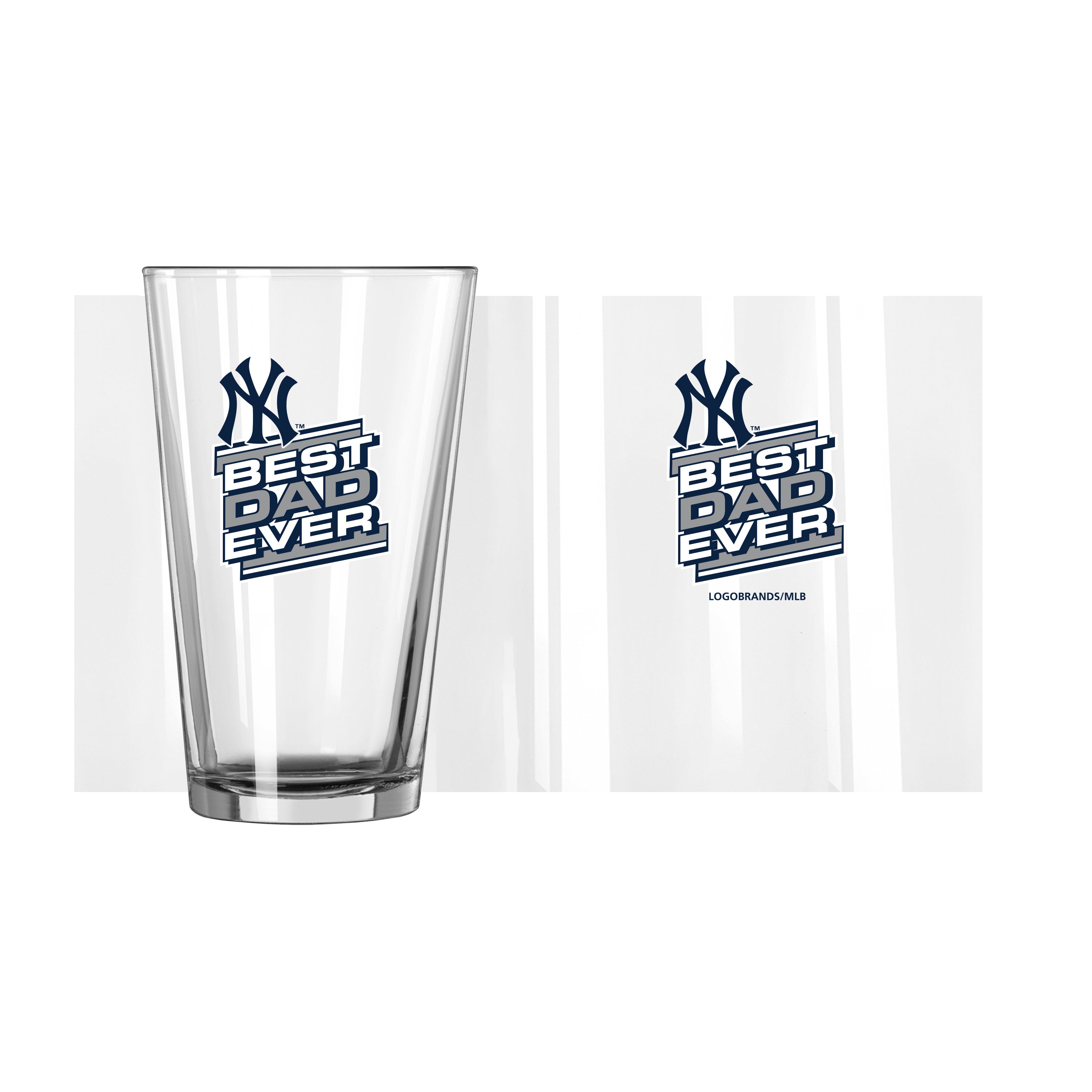 New York Yankees Best Dad 16oz Pint Glass - Sports Gifts, Sports Memorabilia, Sports Collectibles, Fan Shop