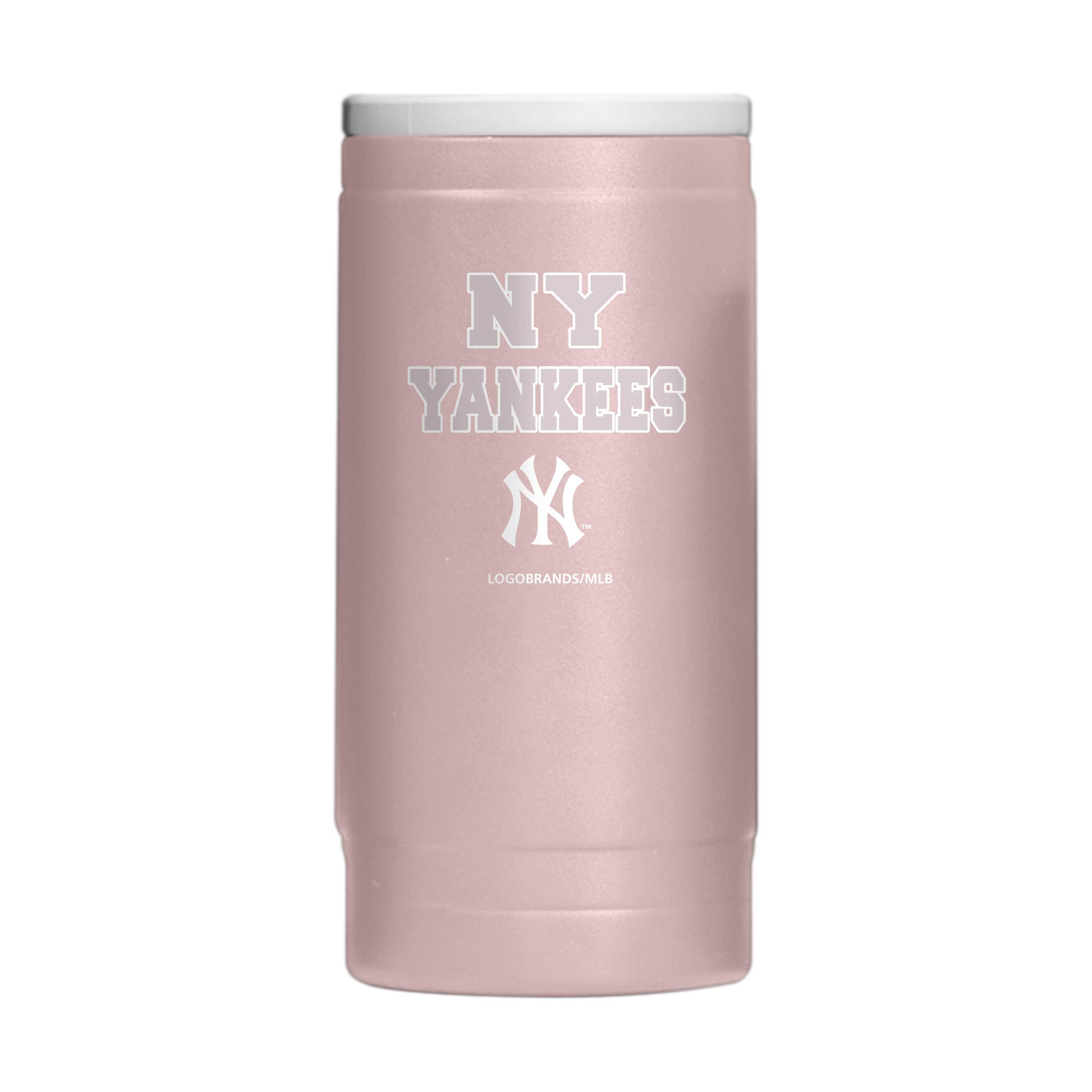 New York Yankees Stencil Powder Coat Slim Can Coolie - Sports Gifts, Sports Memorabilia, Sports Collectibles, Fan Shop