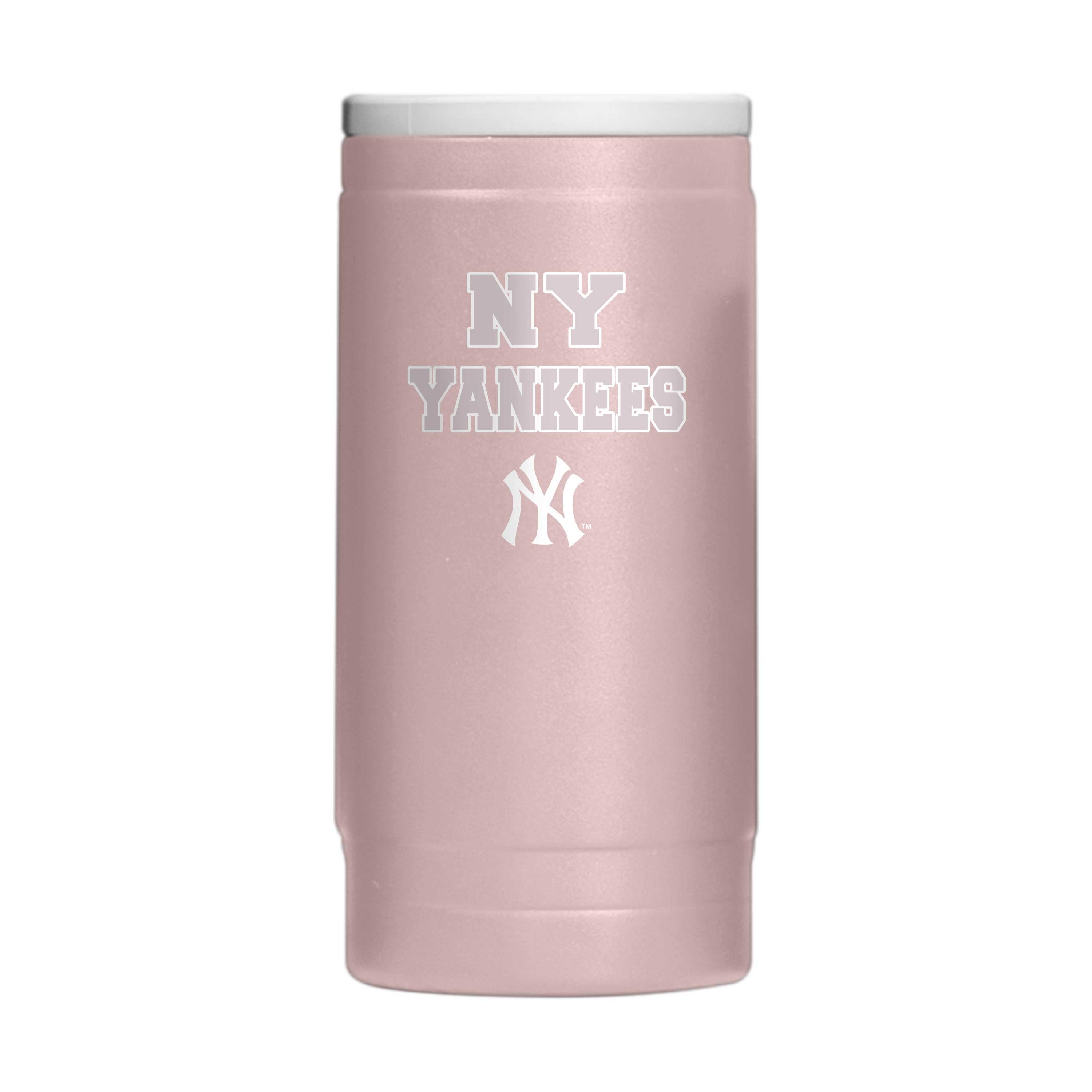 New York Yankees Stencil Powder Coat Slim Can Coolie