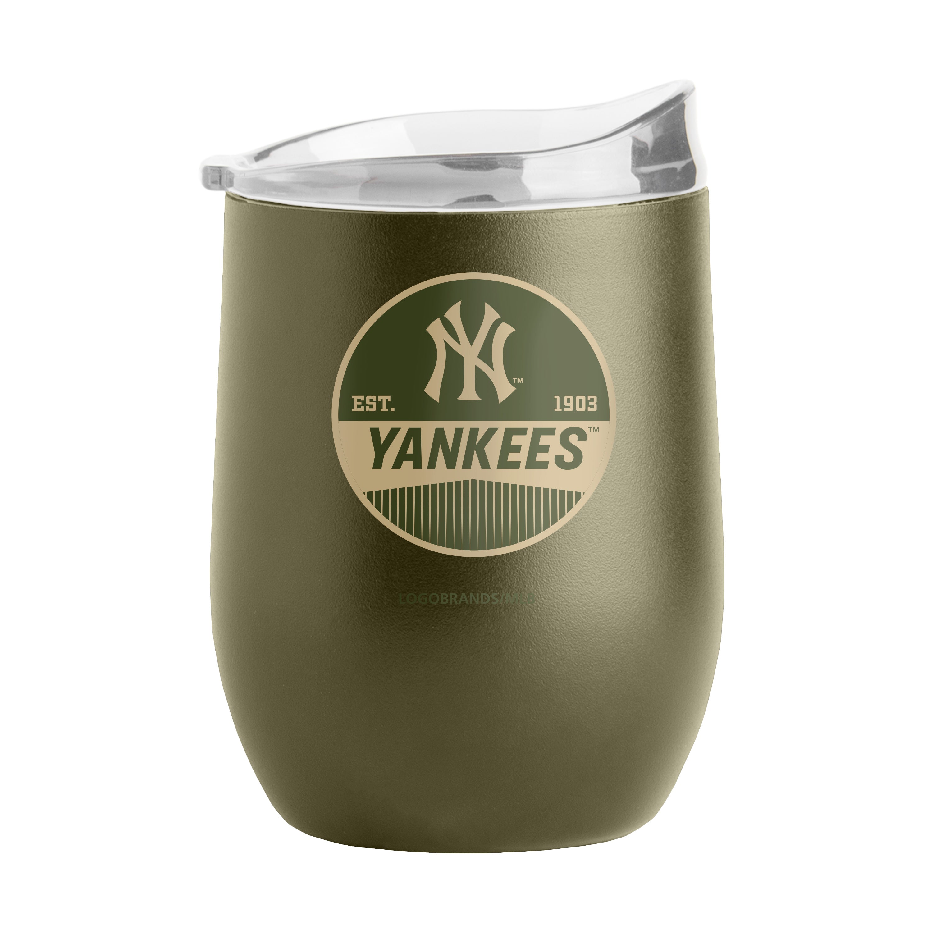 New York Yankees 16oz Badge Powder Coat Curved Beverage - Sports Gifts, Sports Memorabilia, Sports Collectibles, Fan Shop