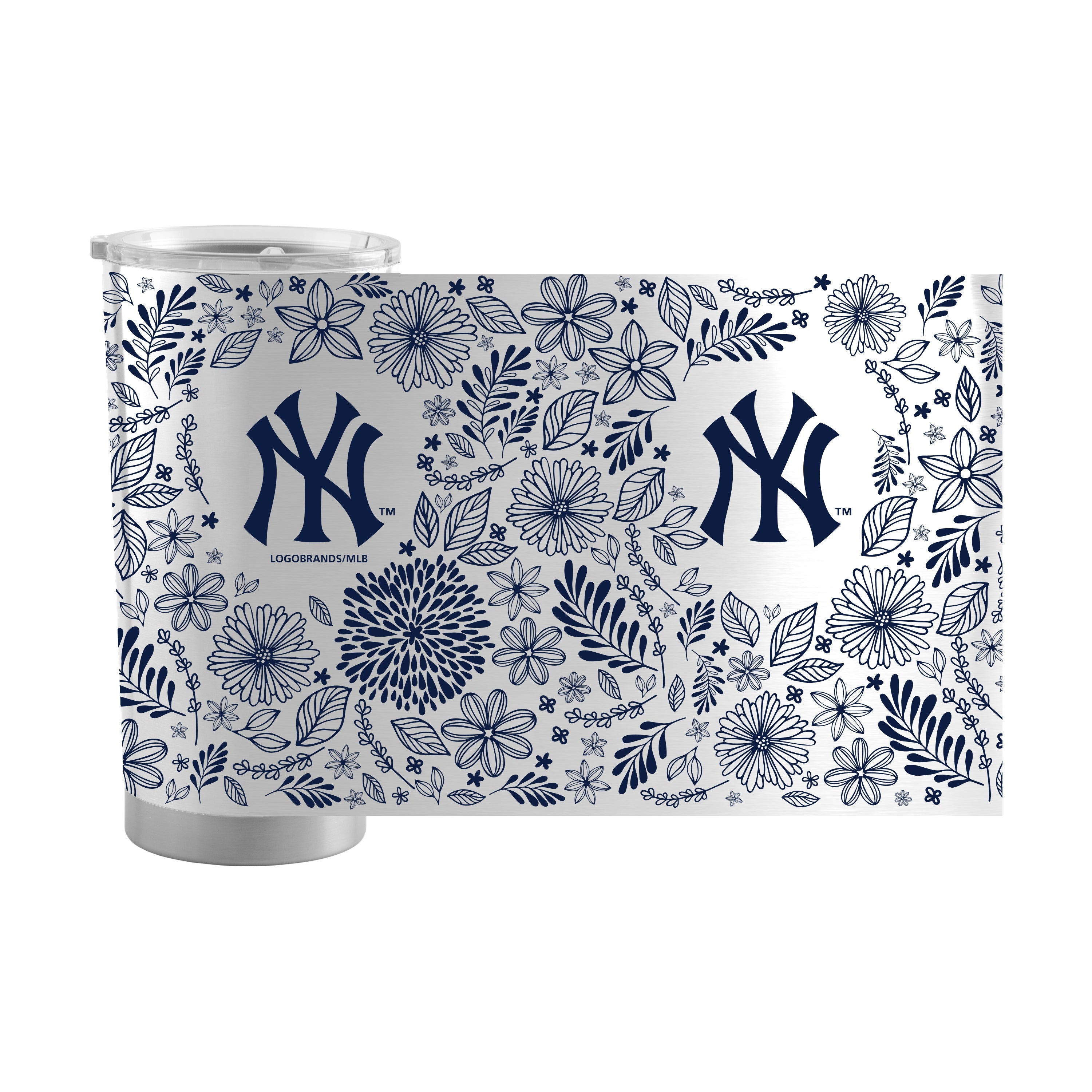 New York Yankees 20oz Botanical Stainless Steel Tumbler - Sports Gifts, Sports Memorabilia, Sports Collectibles, Fan Shop