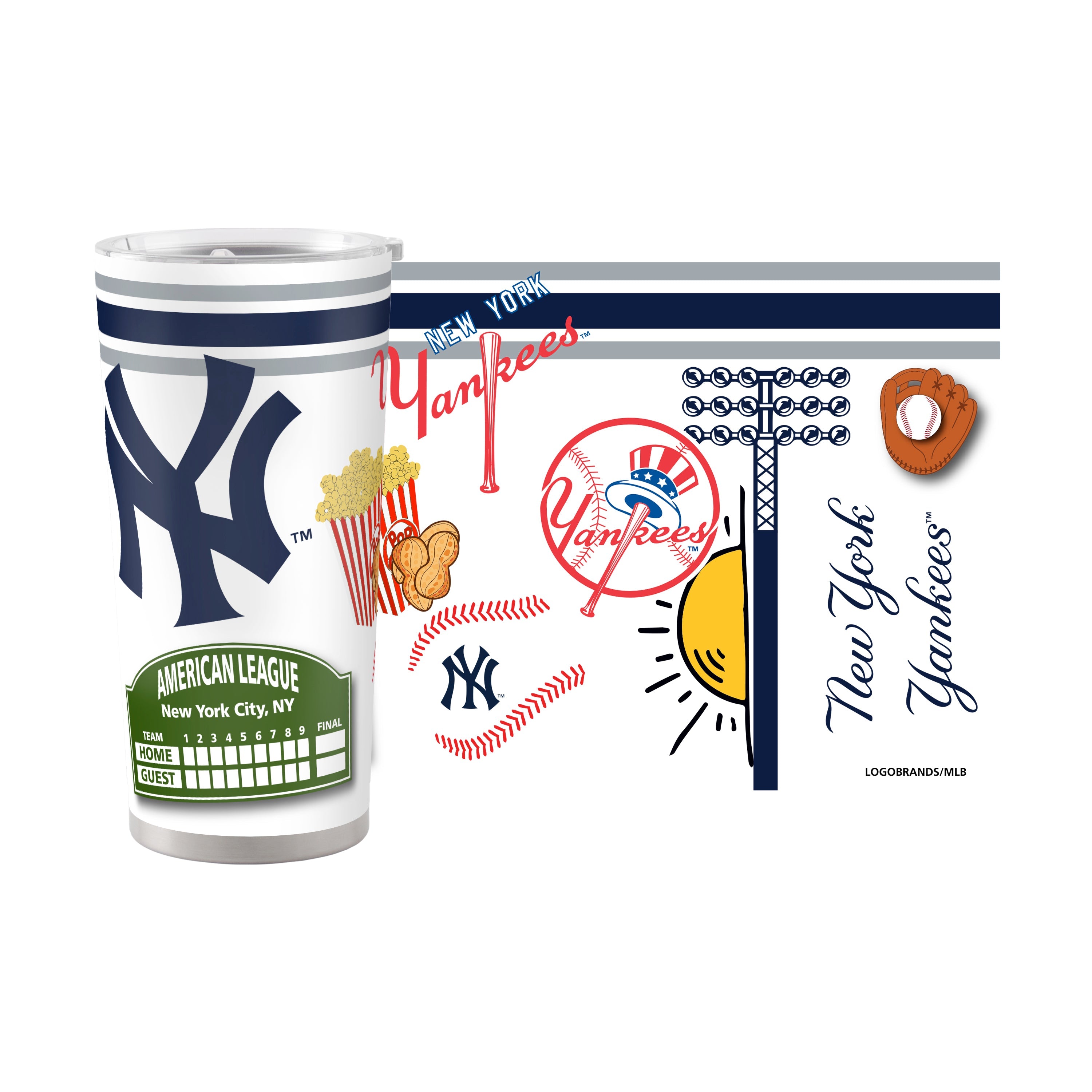 New York Yankees 20oz Native Stainless Steel Tumbler - Sports Gifts, Sports Memorabilia, Sports Collectibles, Fan Shop