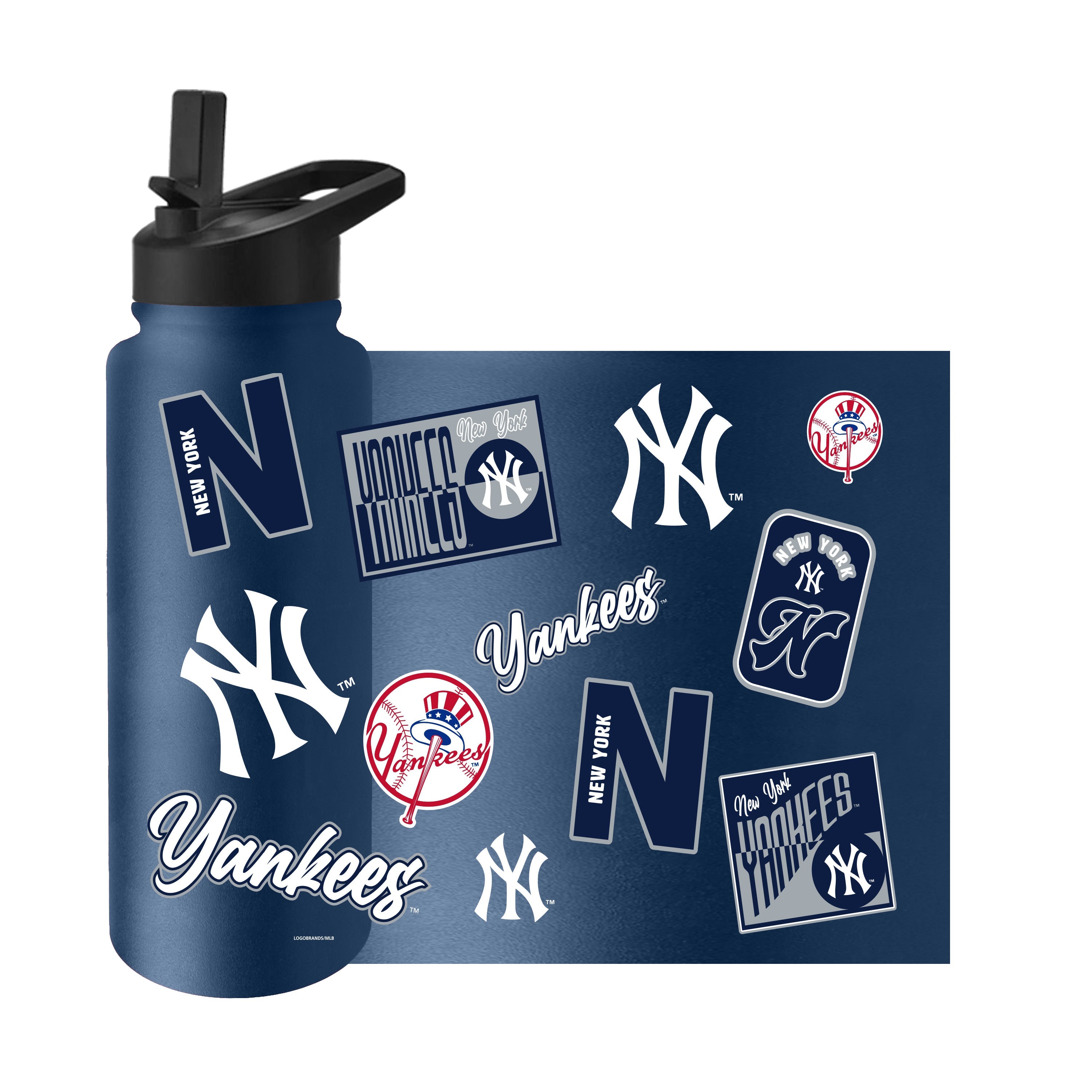 NY Yankees 34oz Dream Weave Quencher Bottle - Sports Gifts, Sports Memorabilia, Sports Collectibles, Fan Shop