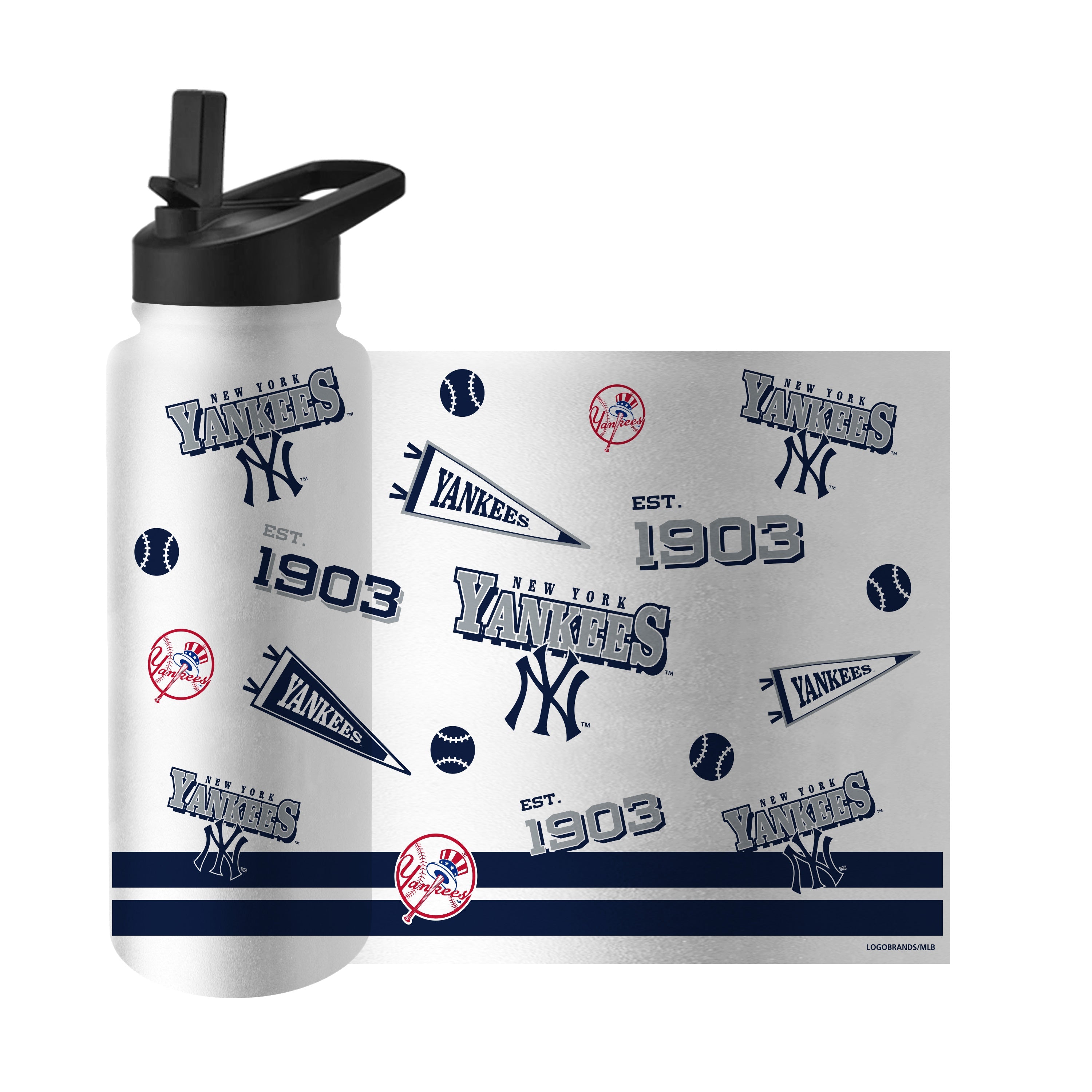 NY Yankees 34oz Native Quencher Bottle - Sports Gifts, Sports Memorabilia, Sports Collectibles, Fan Shop