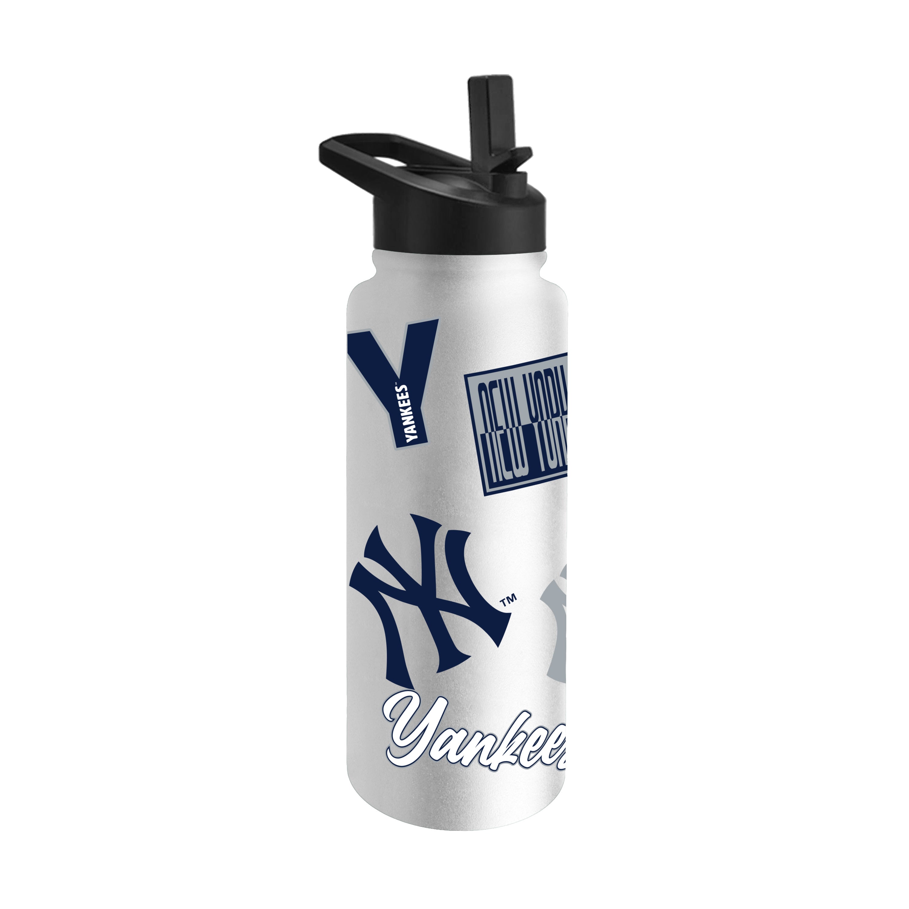 NY Yankees White 34oz Dream Weave Quencher Bottle - Sports Gifts, Sports Memorabilia, Sports Collectibles, Fan Shop