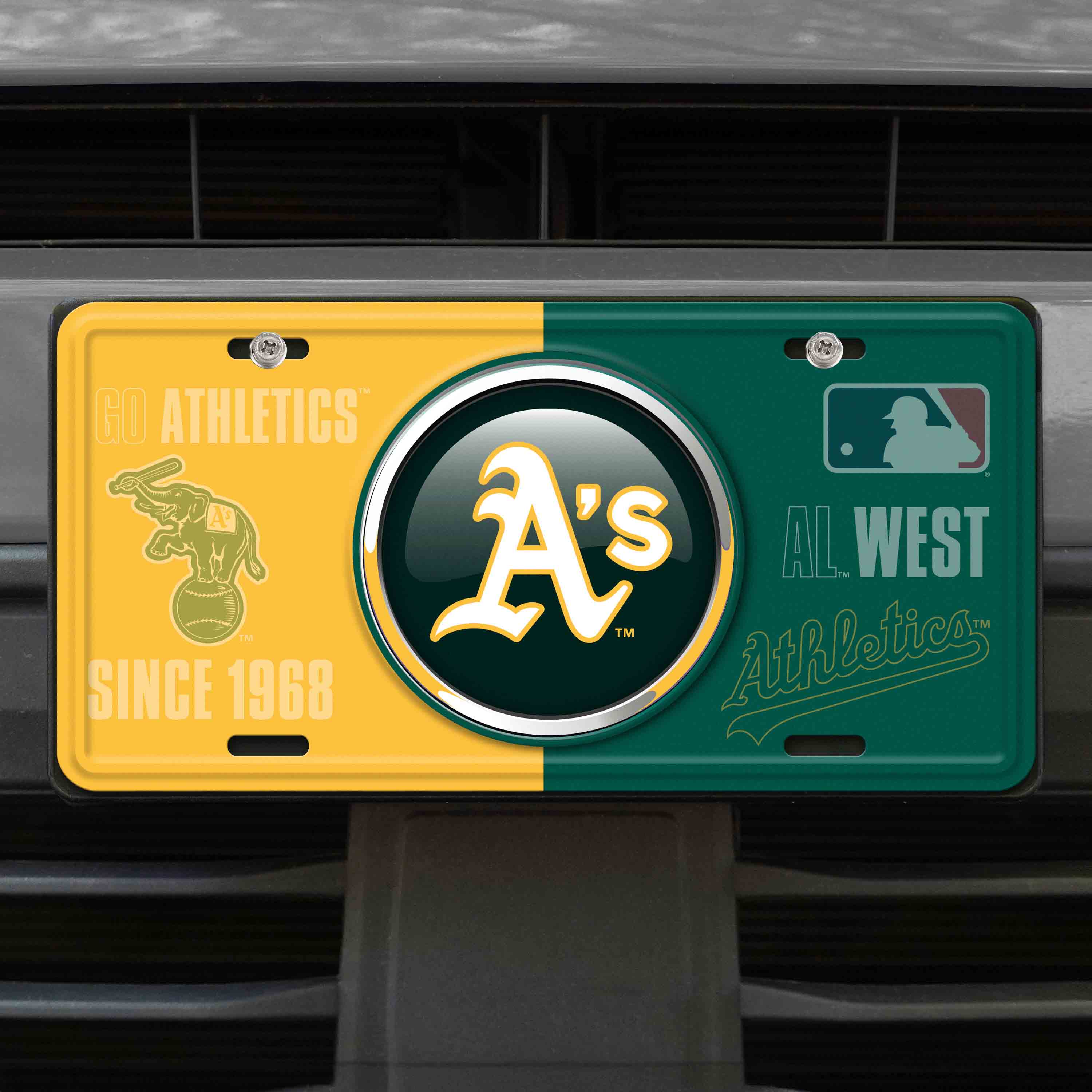 Athletics Embossed Metal License Plate - Sports Gifts, Sports Memorabilia, Sports Collectibles, Fan Shop