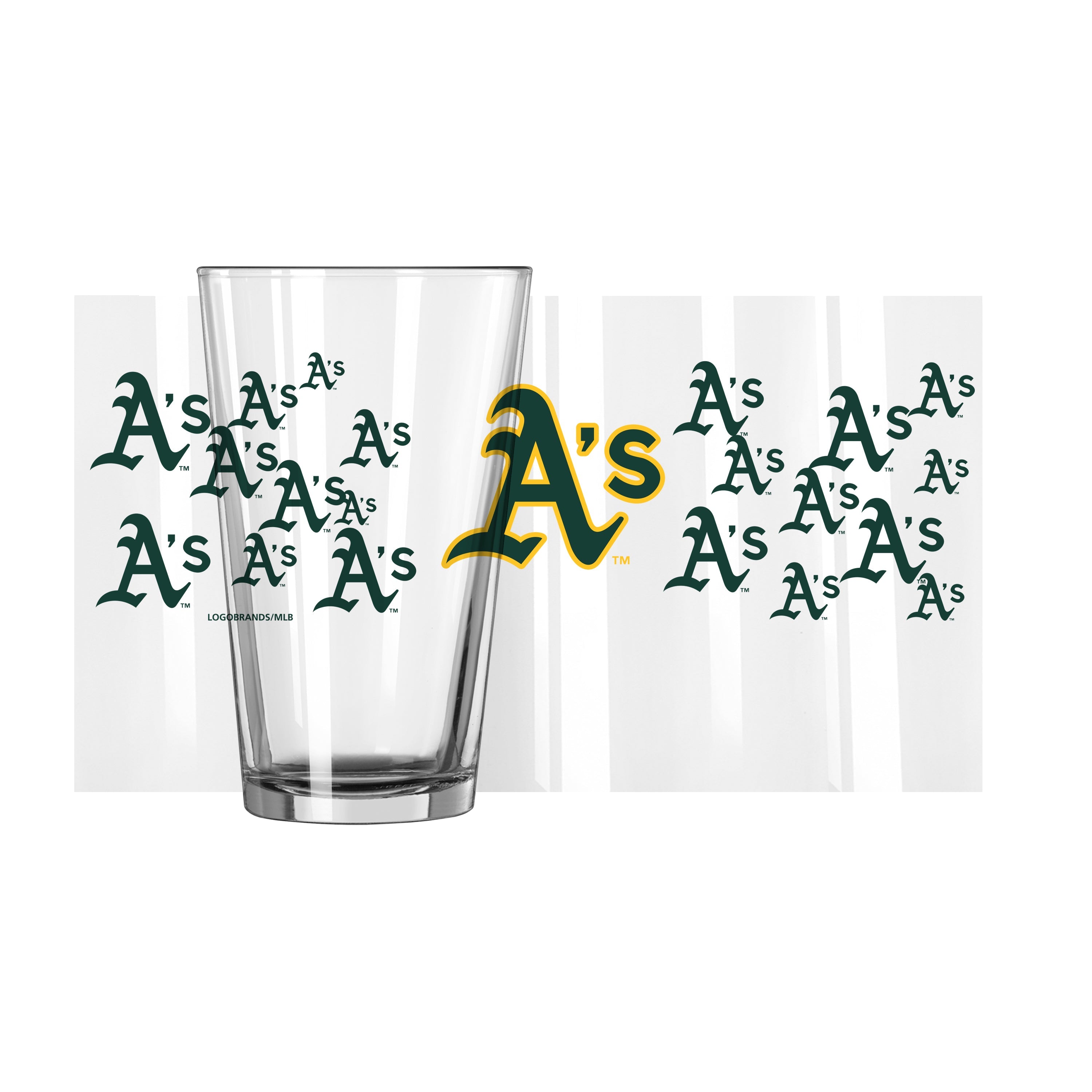 Athletics 16oz Scatter Pint Glass - Sports Gifts, Sports Memorabilia, Sports Collectibles, Fan Shop