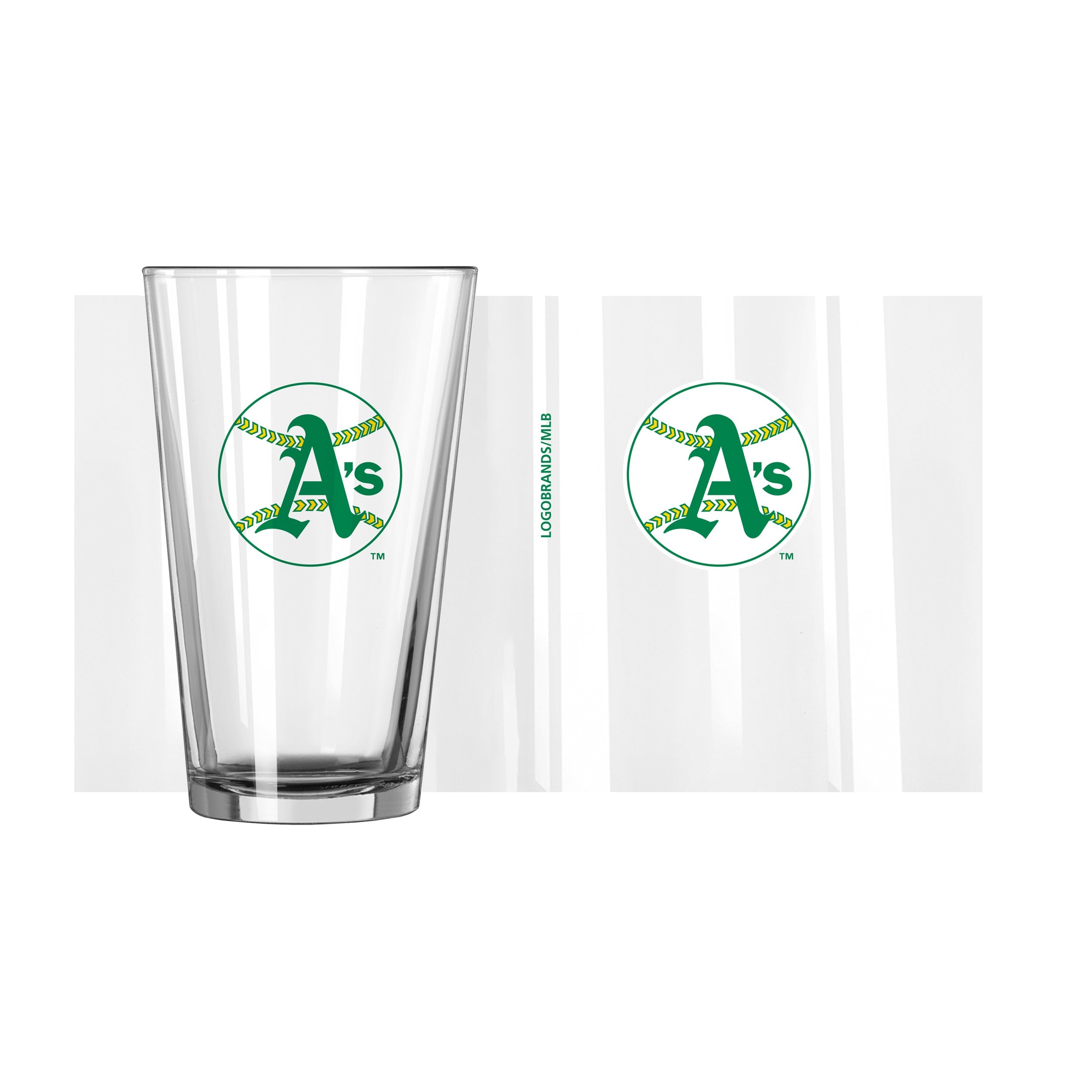 Athletics 16oz Retro Pint Glass - Sports Gifts, Sports Memorabilia, Sports Collectibles, Fan Shop