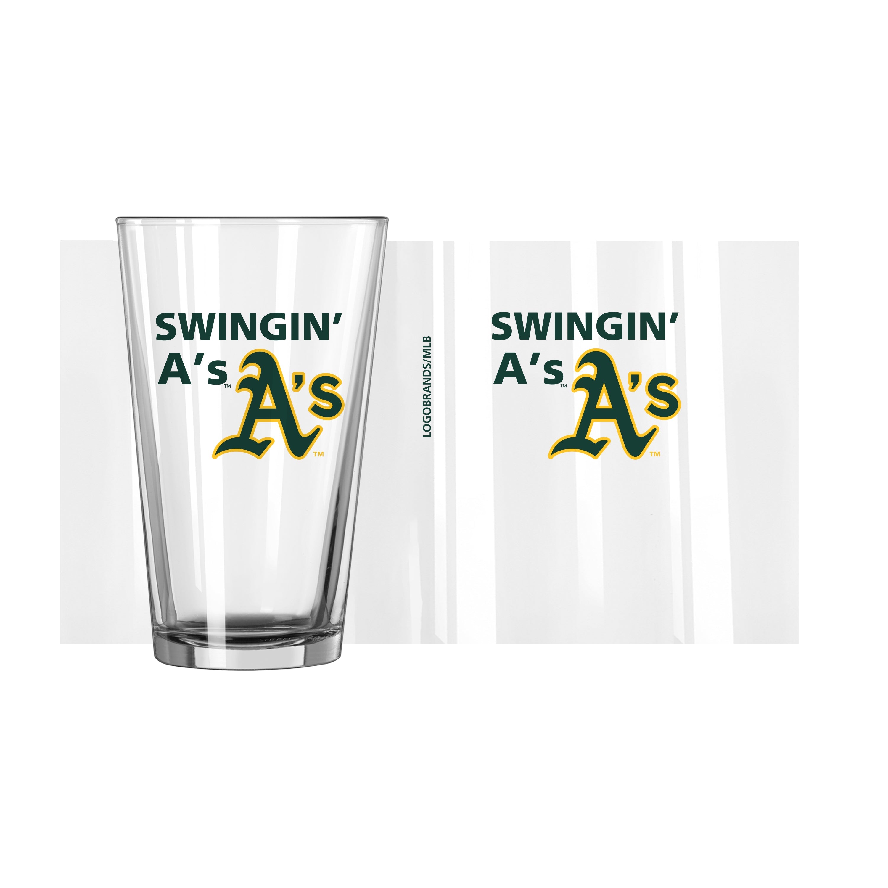 Athletics 16oz Slogan Pint Glass - Sports Gifts, Sports Memorabilia, Sports Collectibles, Fan Shop