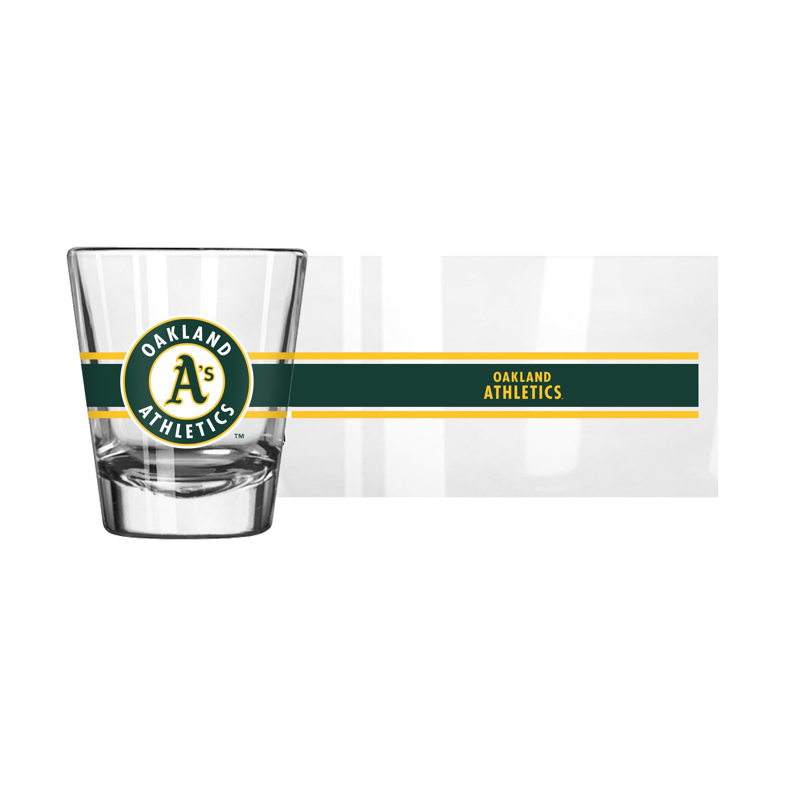 Athletics 2oz Stripe Shot Glass - Sports Gifts, Sports Memorabilia, Sports Collectibles, Fan Shop