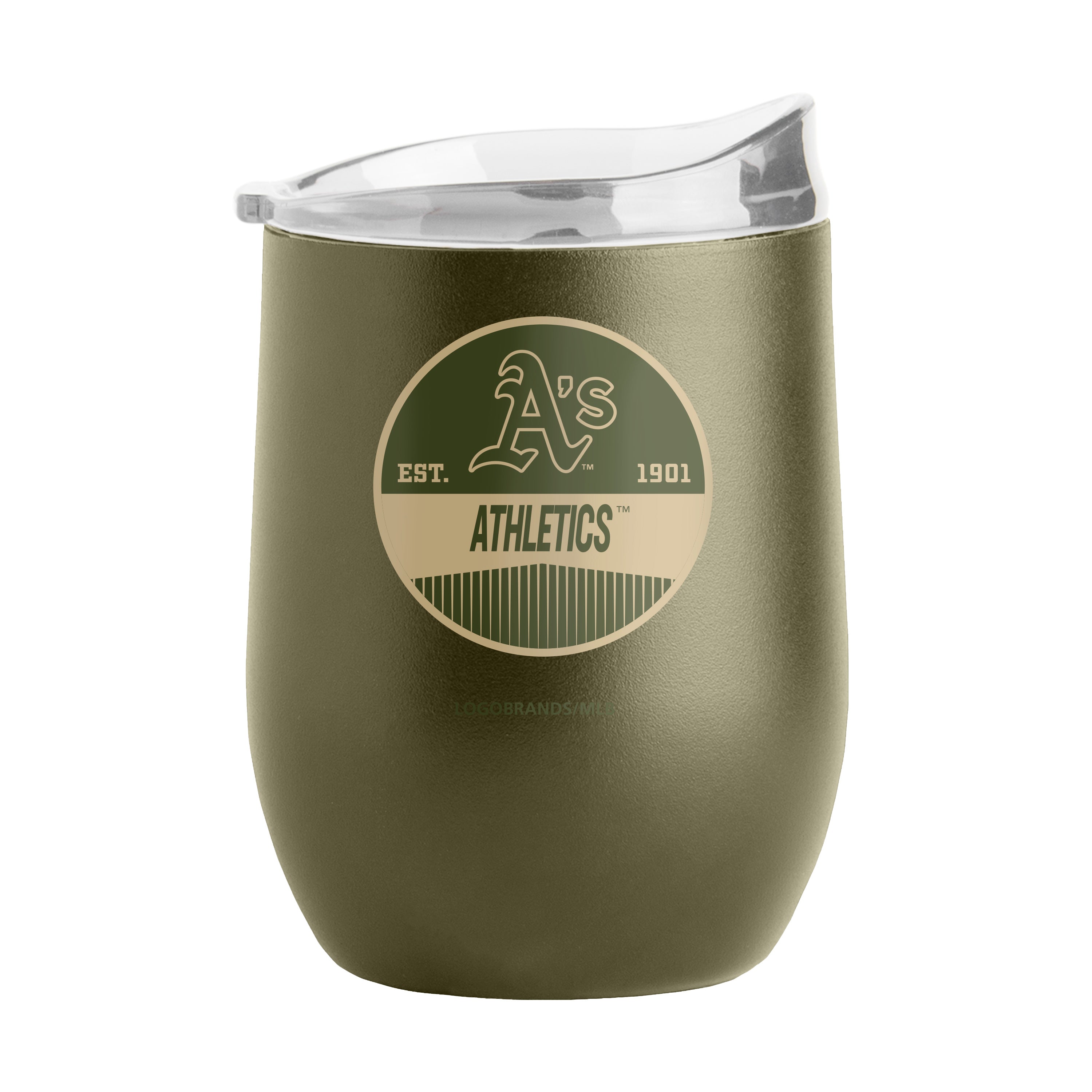 Athletics 16oz Badge Powder Coat Curved Beverage - Sports Gifts, Sports Memorabilia, Sports Collectibles, Fan Shop