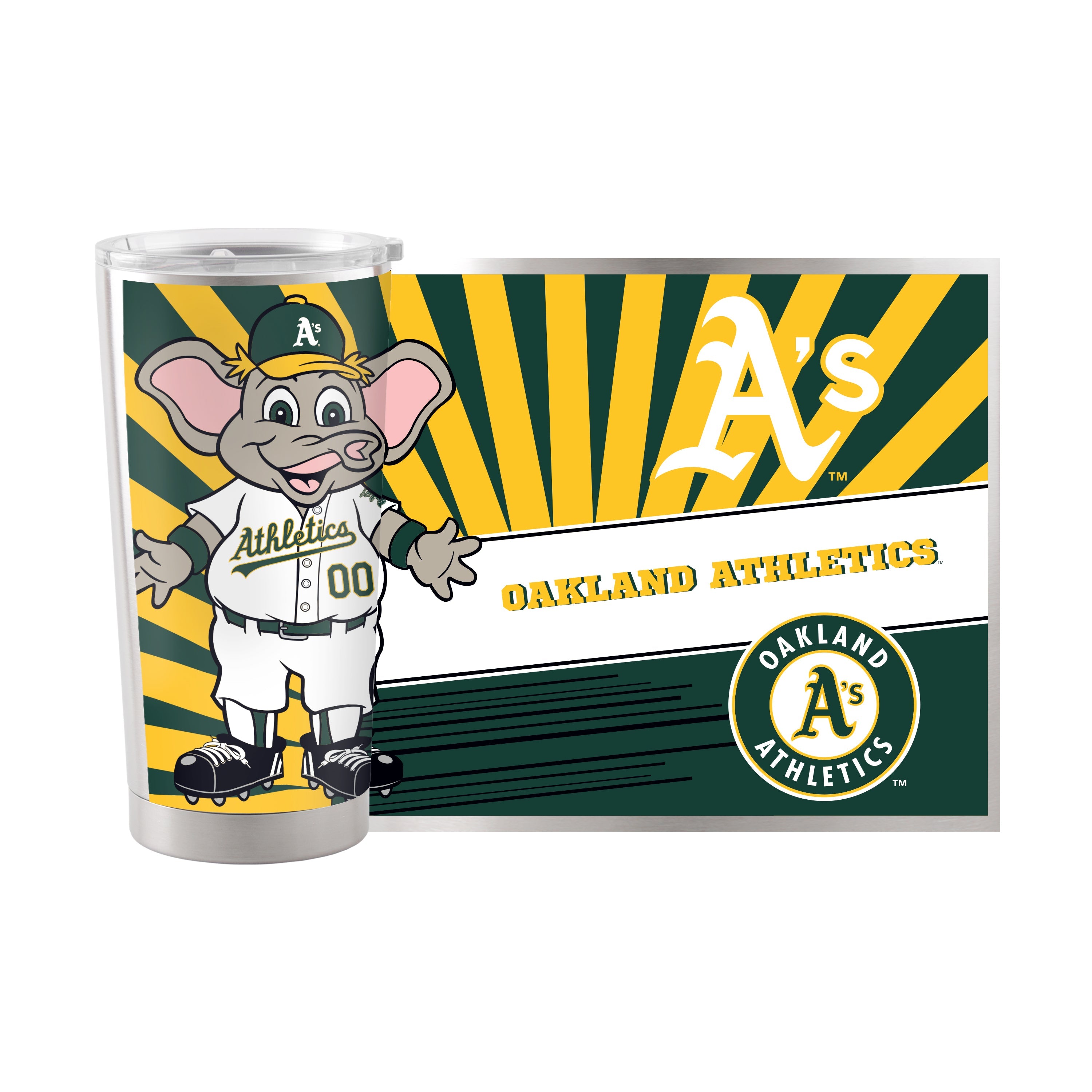 Athletics 20oz Mascot Stainless Steel Tumbler - Sports Gifts, Sports Memorabilia, Sports Collectibles, Fan Shop