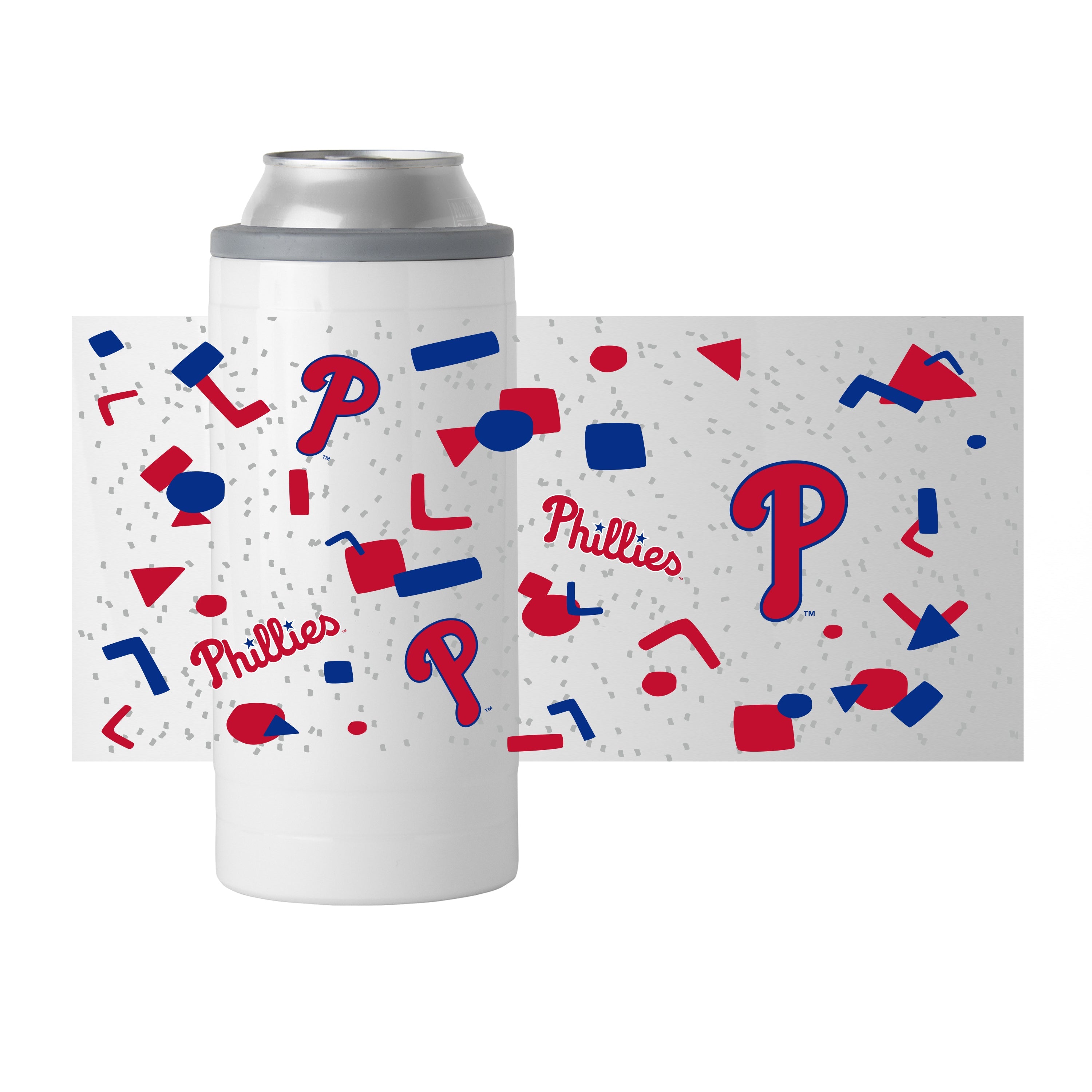 Philadelphia Phillies 12oz Flashback Slim Can Coolie - Sports Gifts, Sports Memorabilia, Sports Collectibles, Fan Shop