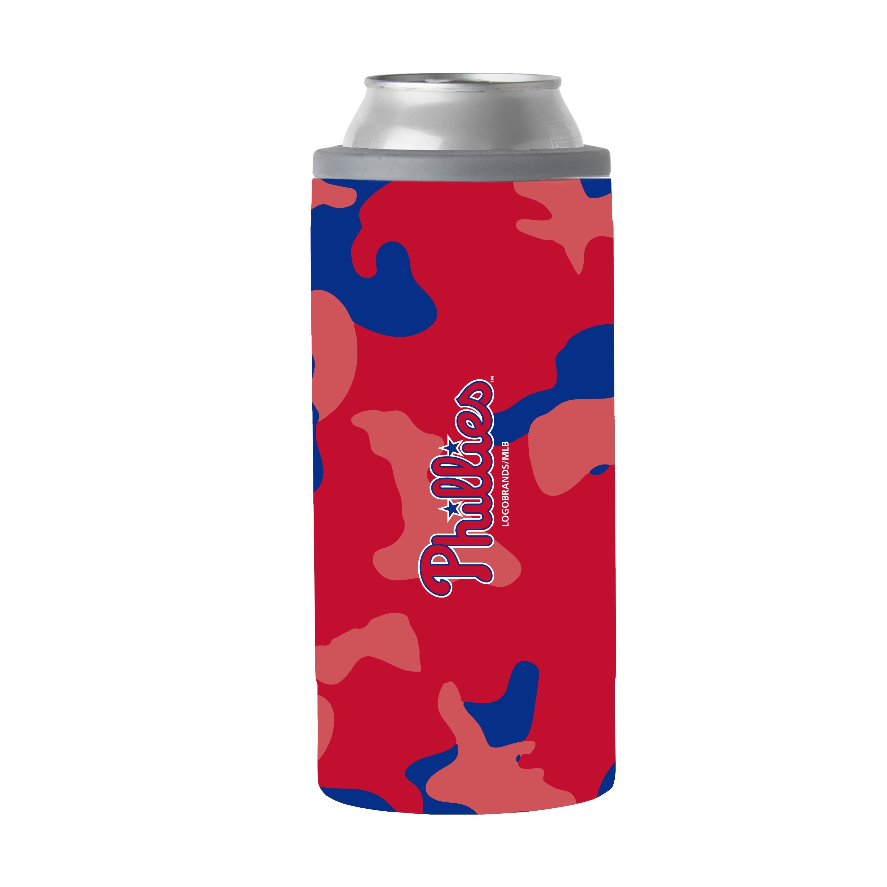 Philadelphia Phillies 12oz Camo Slim Can Coolie - Sports Gifts, Sports Memorabilia, Sports Collectibles, Fan Shop