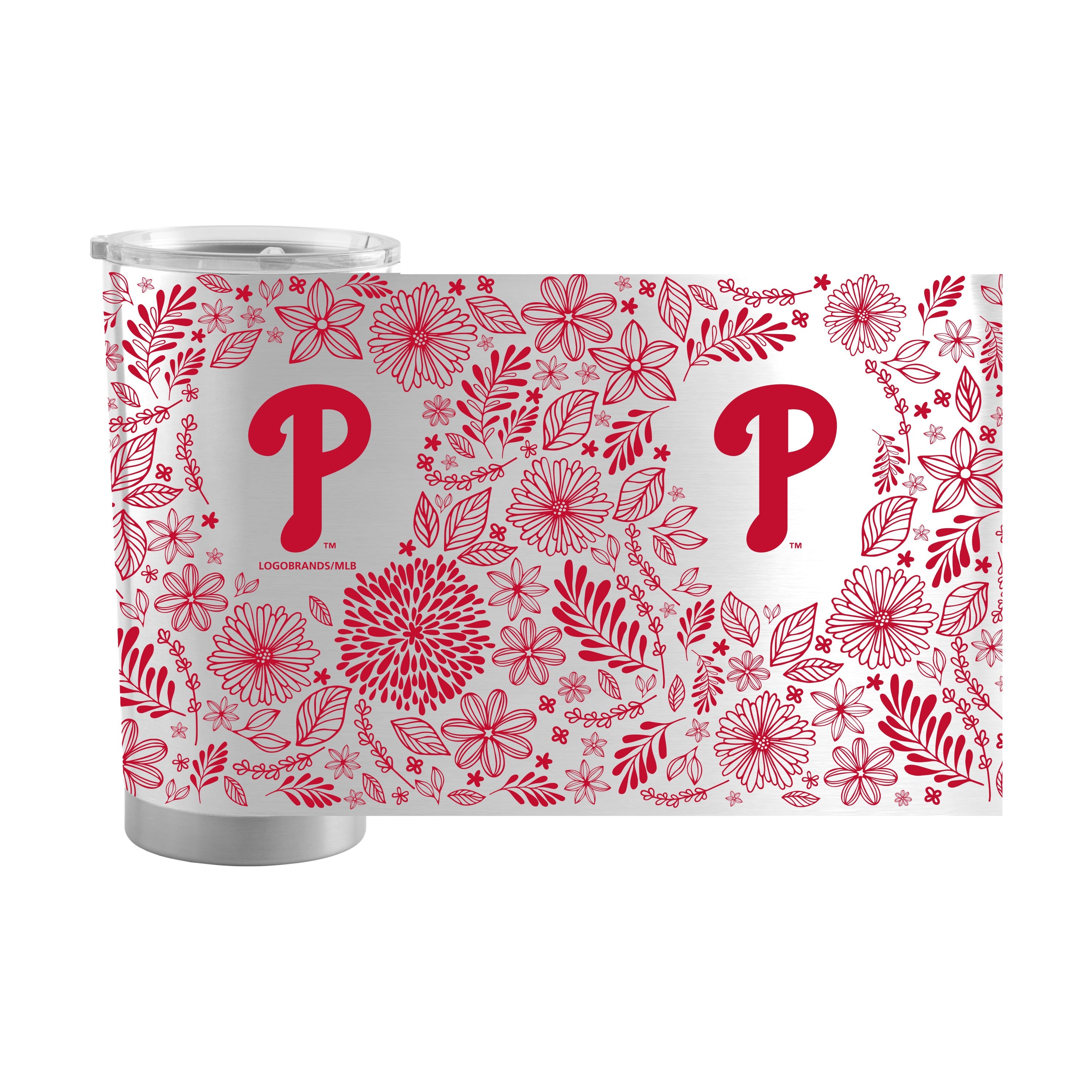 Philadelphia Phillies 20oz Botanical Stainless Steel Tumbler - Sports Gifts, Sports Memorabilia, Sports Collectibles, Fan Shop
