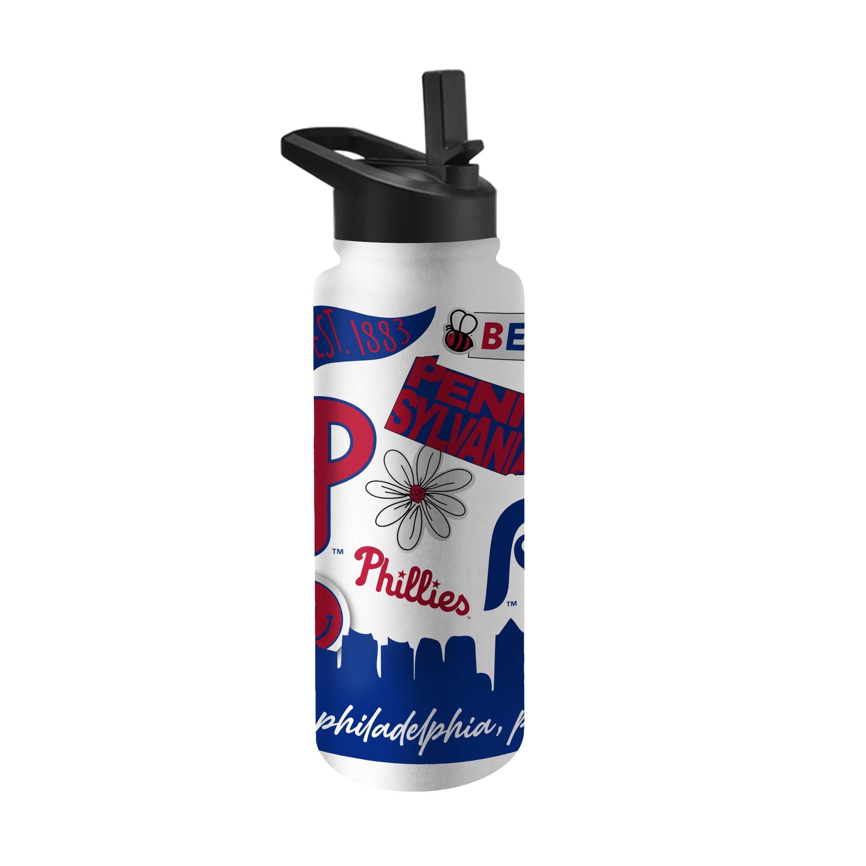 Philadelphia Phillies 34oz Native Quencher Bottle - Sports Gifts, Sports Memorabilia, Sports Collectibles, Fan Shop