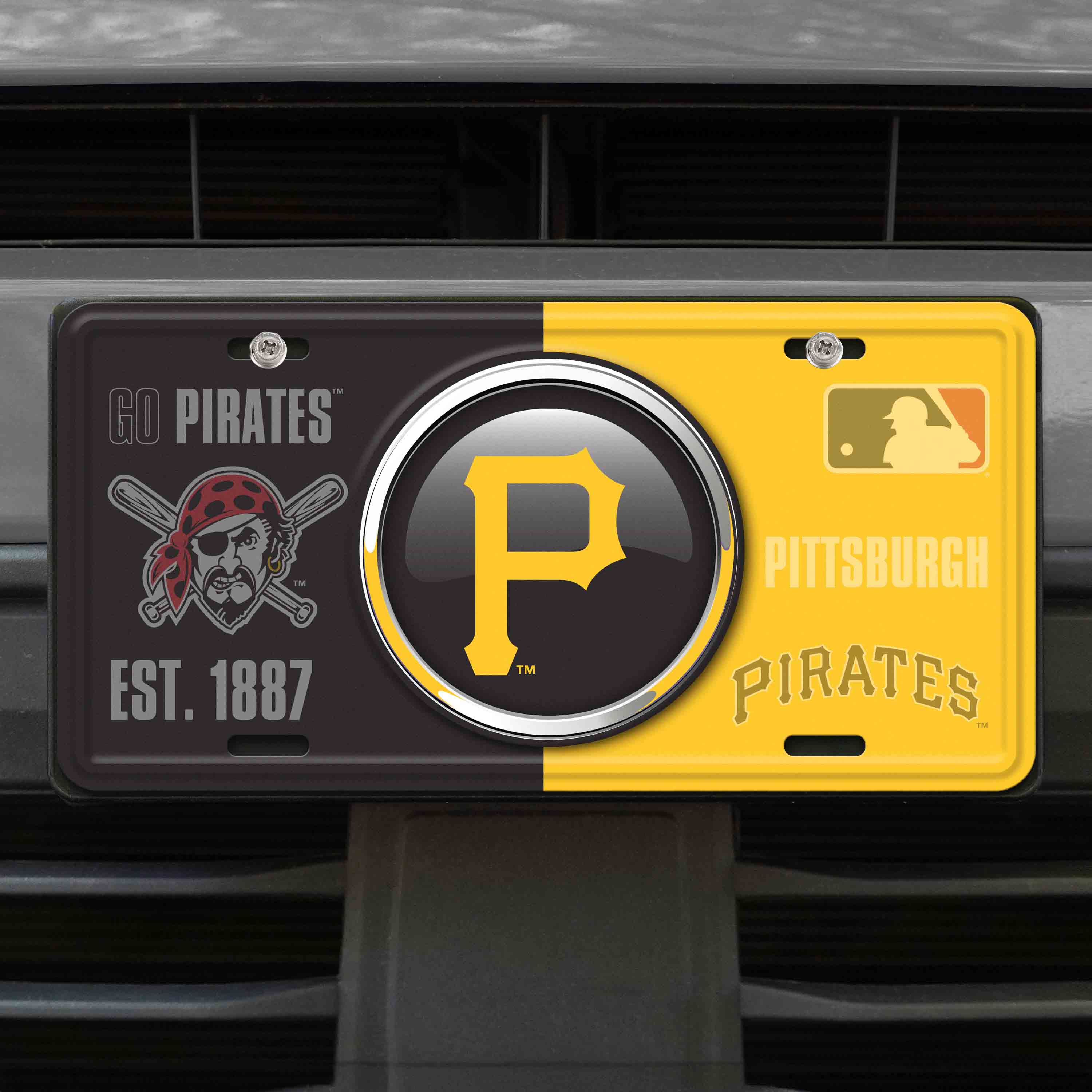 Pittsburgh Pirates Embossed Metal License Plate - Sports Gifts, Sports Memorabilia, Sports Collectibles, Fan Shop