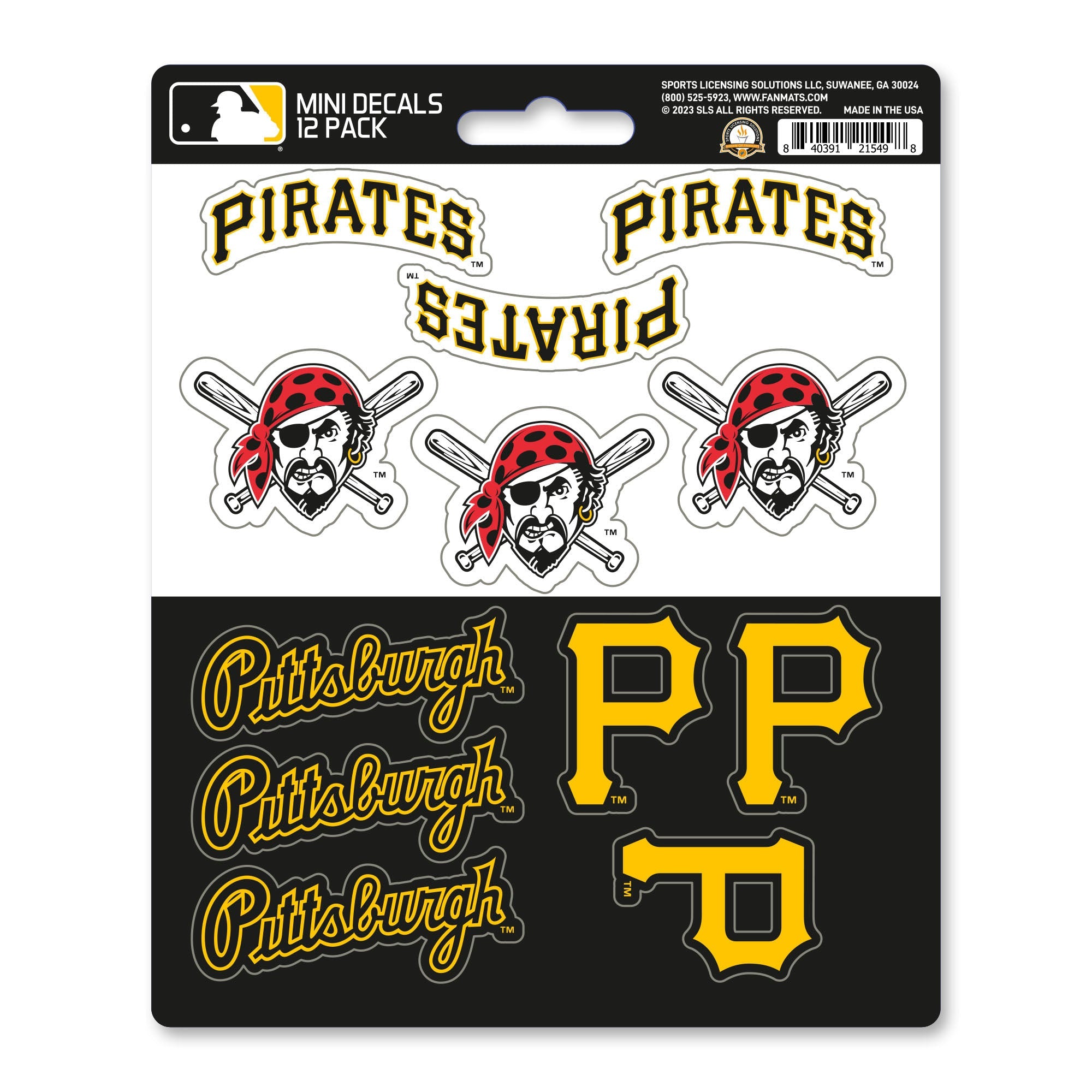 Pittsburgh Pirates Mini Decal 12-pk