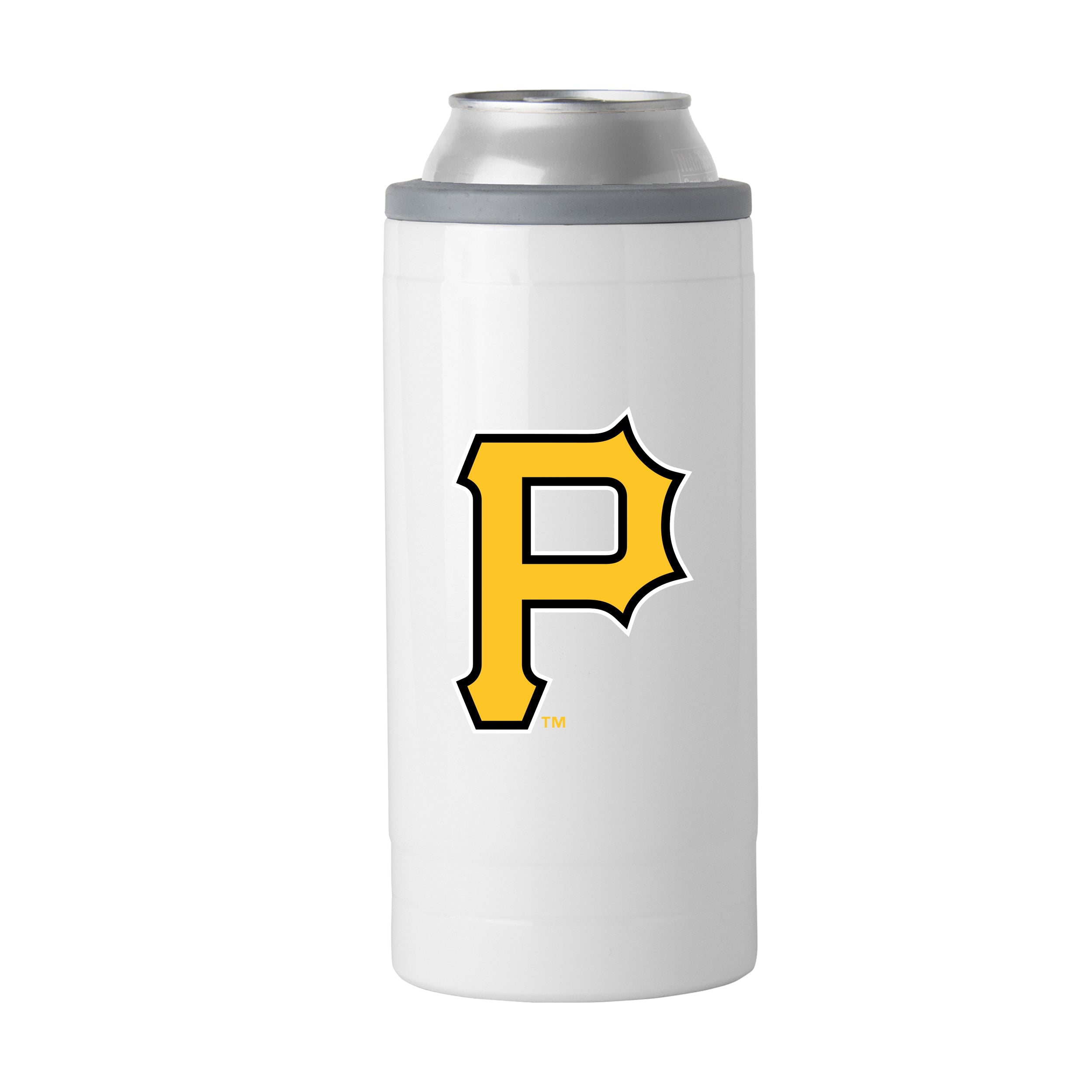 Pittsburgh Pirates Letterman 12 oz Slim Can Coolie - Sports Gifts, Sports Memorabilia, Sports Collectibles, Fan Shop