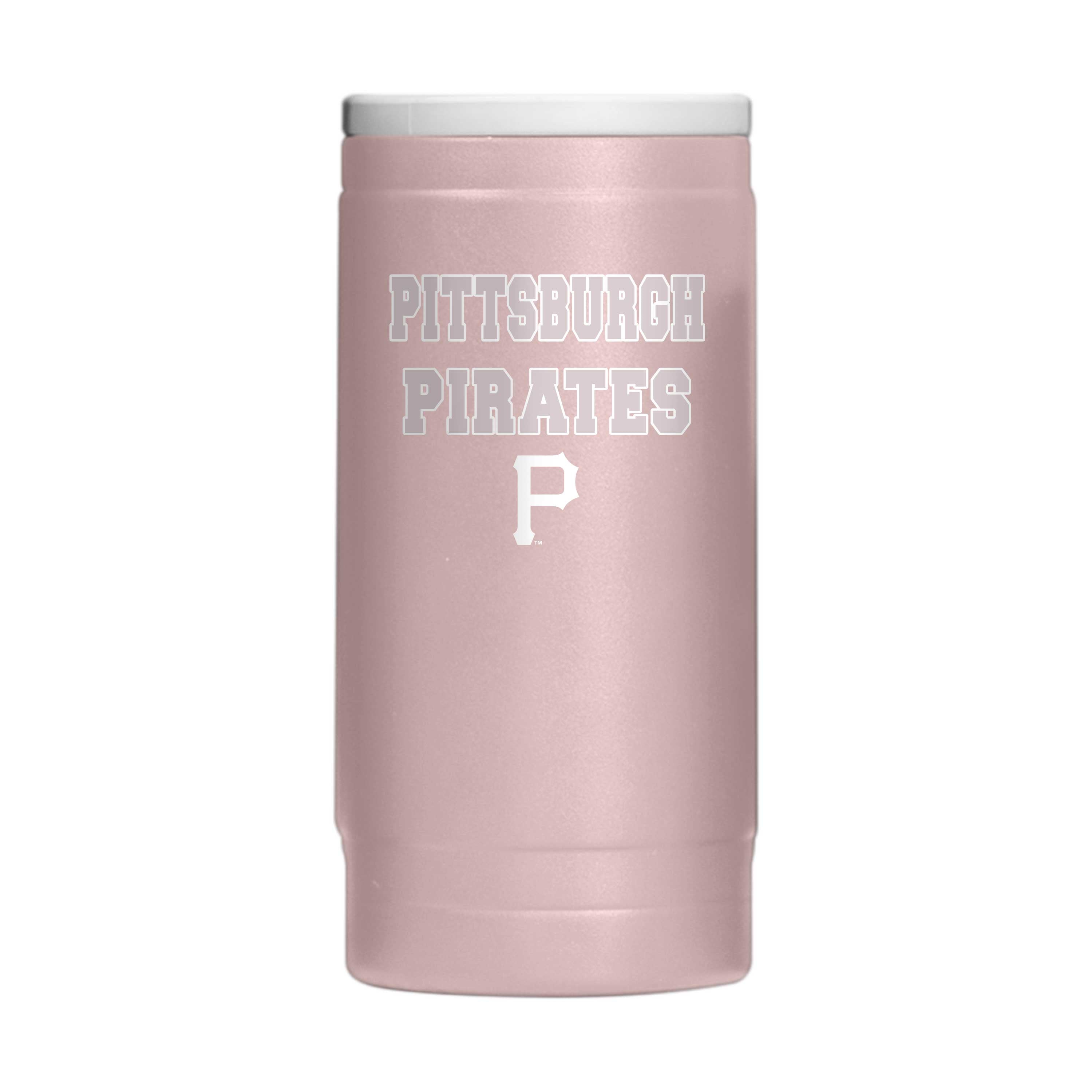 Pittsburgh Pirates Stencil Powder Coat Slim Can Coolie