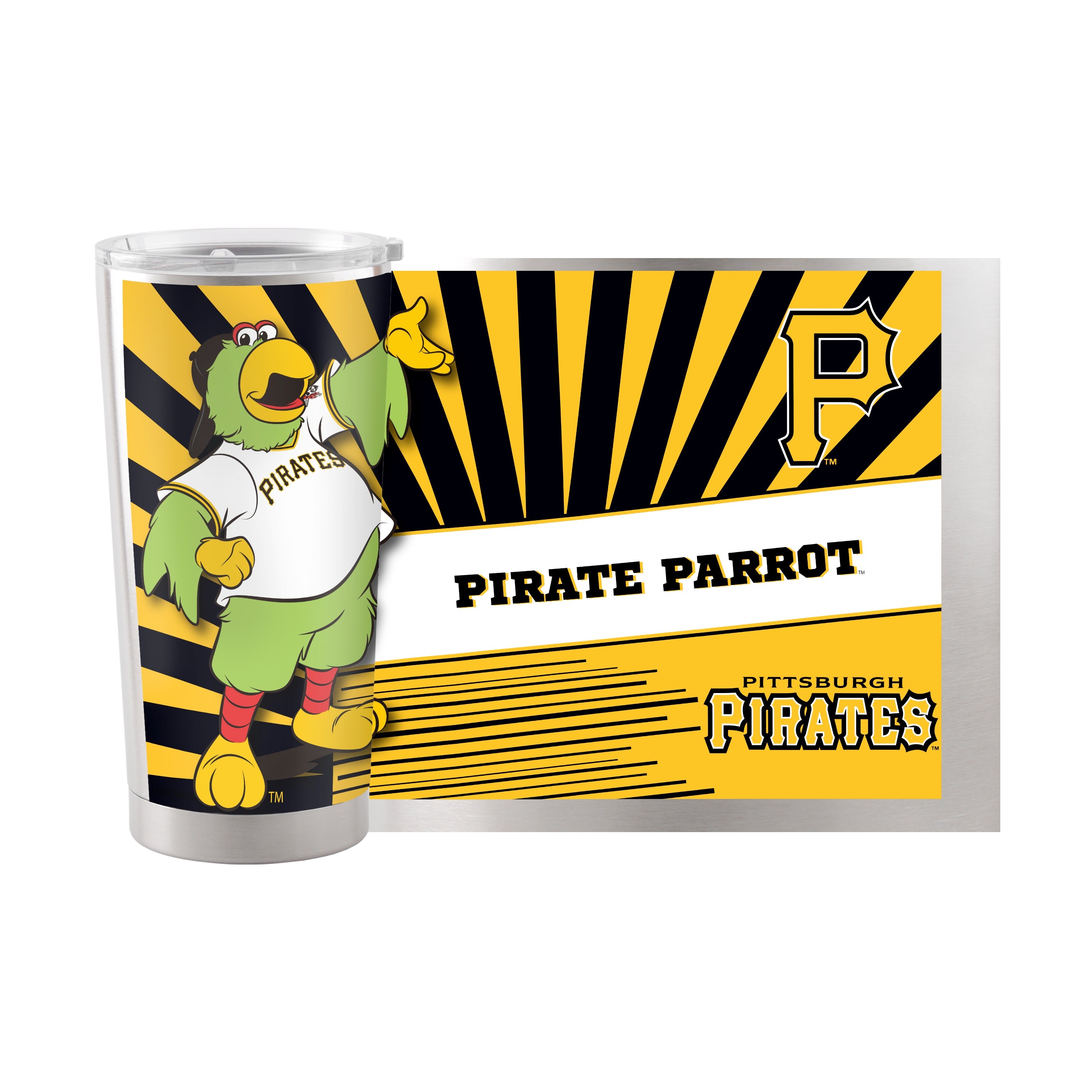 Pittsburgh Pirates 20oz Mascot Stainless Steel Tumbler - Sports Gifts, Sports Memorabilia, Sports Collectibles, Fan Shop