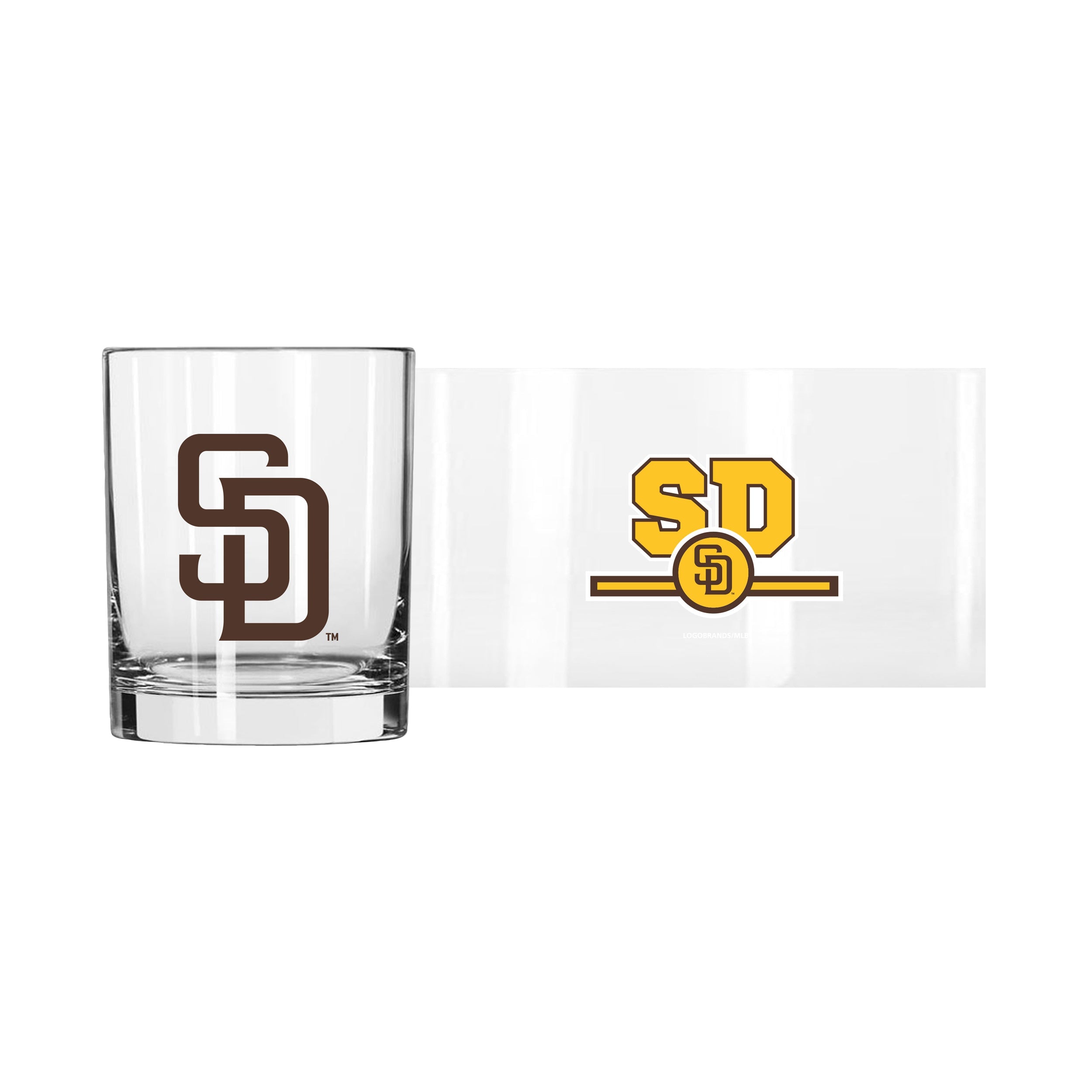 San Diego Padres 14oz Letterman Rocks Glass - Sports Gifts, Sports Memorabilia, Sports Collectibles, Fan Shop