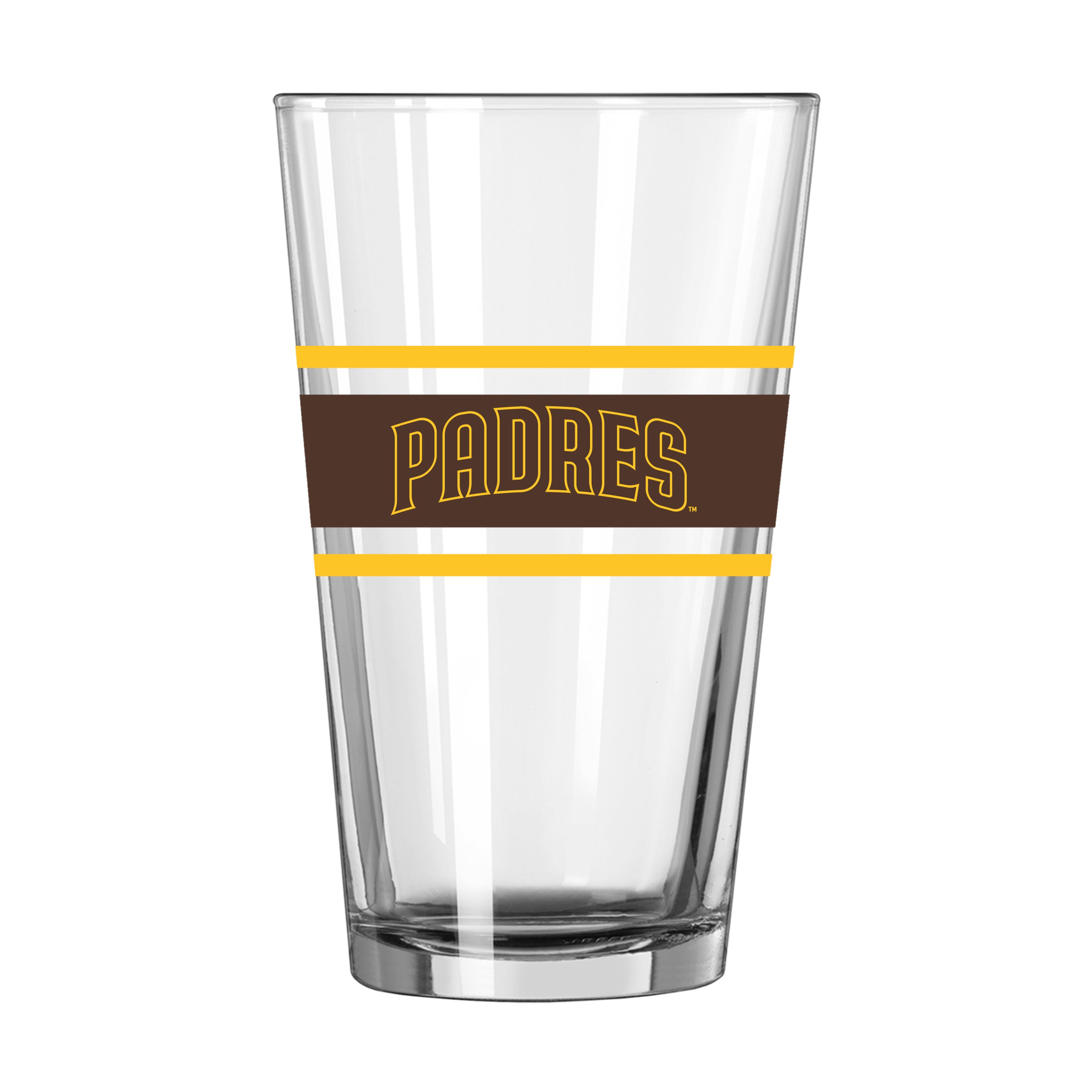 San Diego Padres 16oz Stripe Pint Glass - Sports Gifts, Sports Memorabilia, Sports Collectibles, Fan Shop