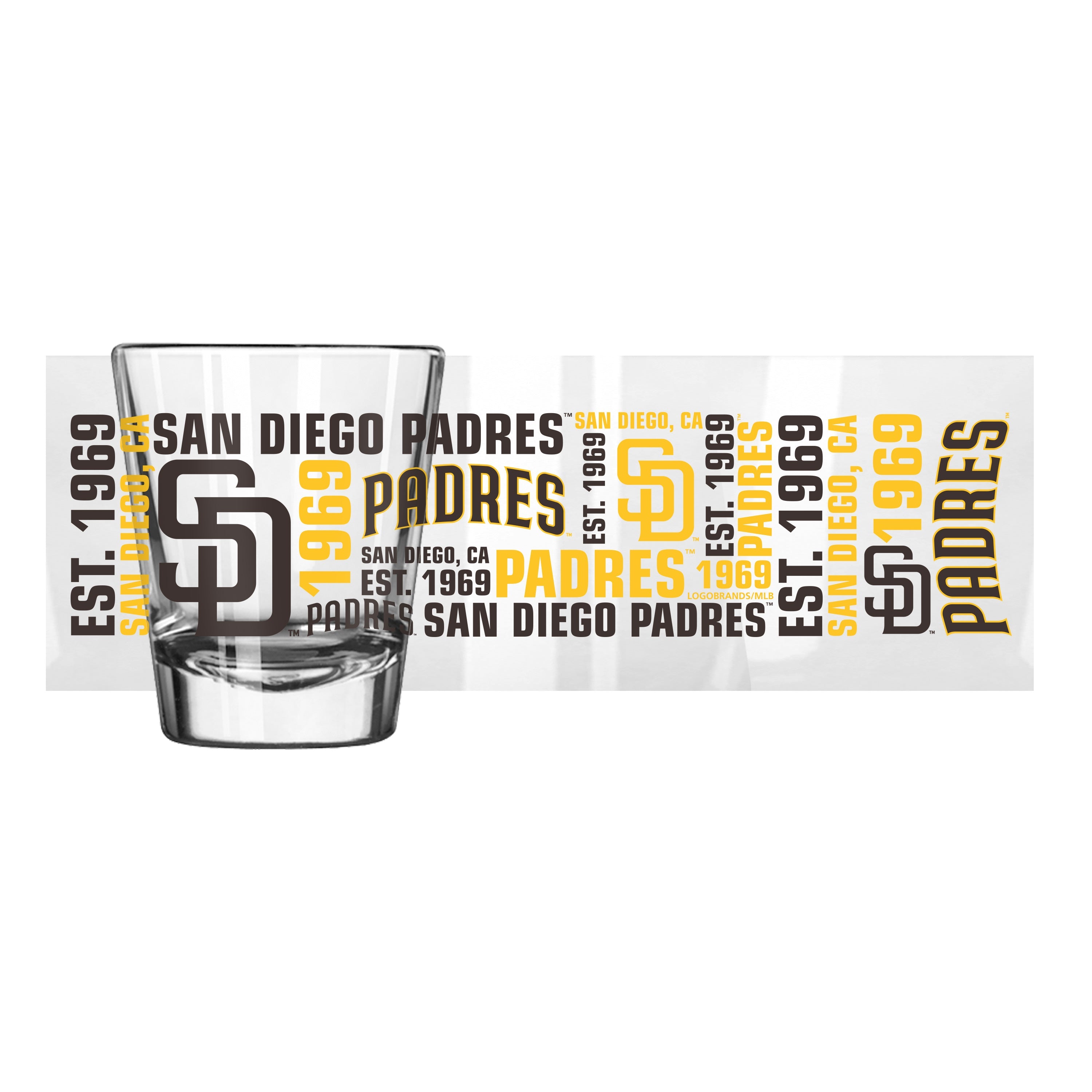 San Diego Padres 2oz Spirit Shot Glass - Sports Gifts, Sports Memorabilia, Sports Collectibles, Fan Shop
