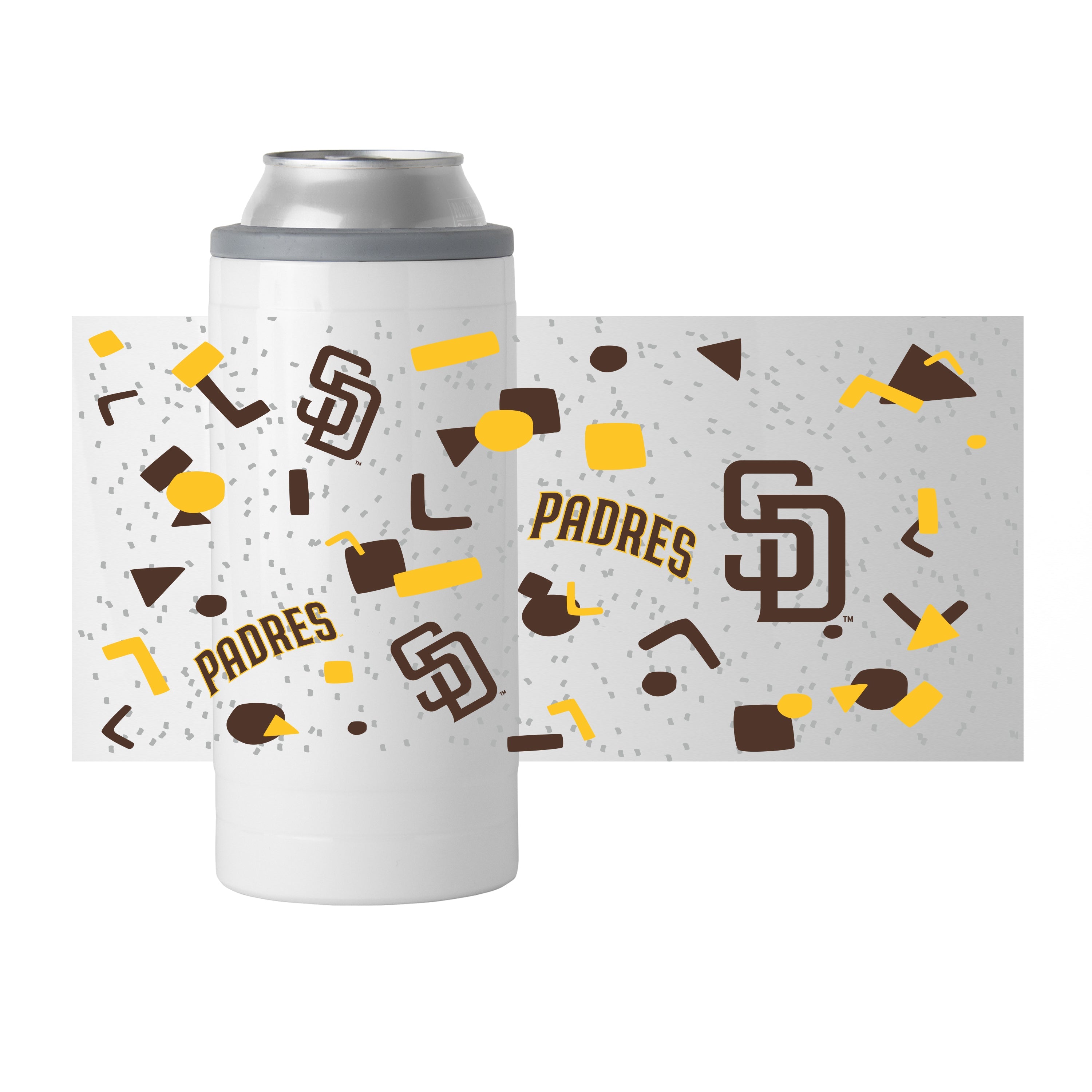 San Diego Padres 12oz Flashback Slim Can Coolie - Sports Gifts, Sports Memorabilia, Sports Collectibles, Fan Shop