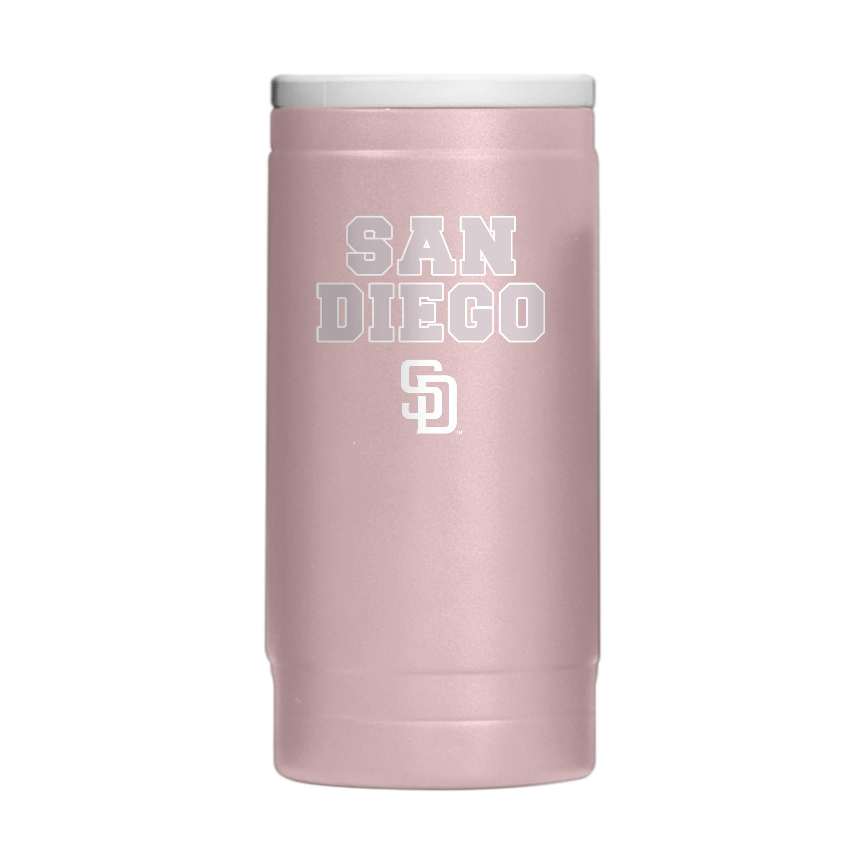 San Diego Padres Stencil Powder Coat Slim Can Coolie