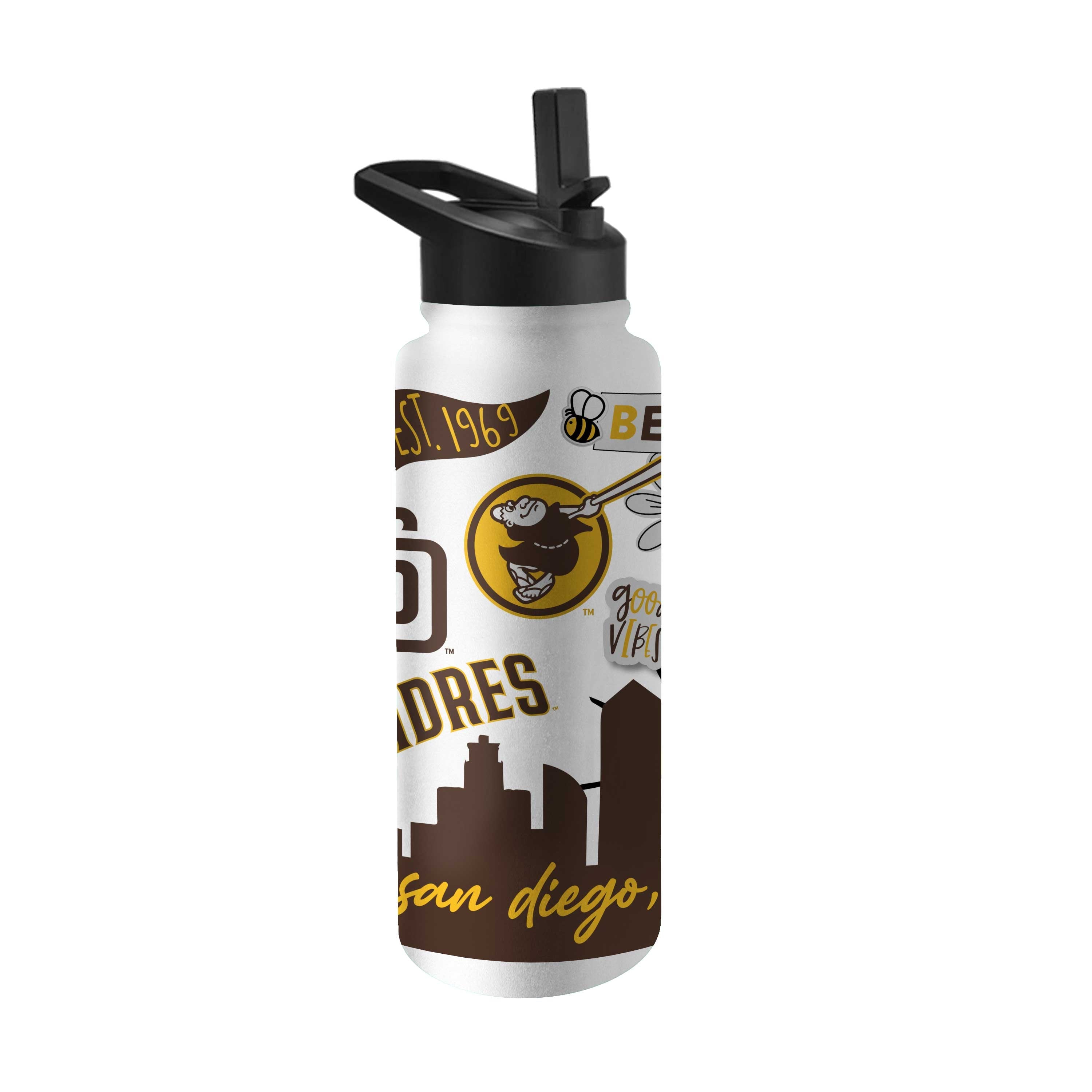 San Diego Padres 34oz Native Quencher Bottle - Sports Gifts, Sports Memorabilia, Sports Collectibles, Fan Shop