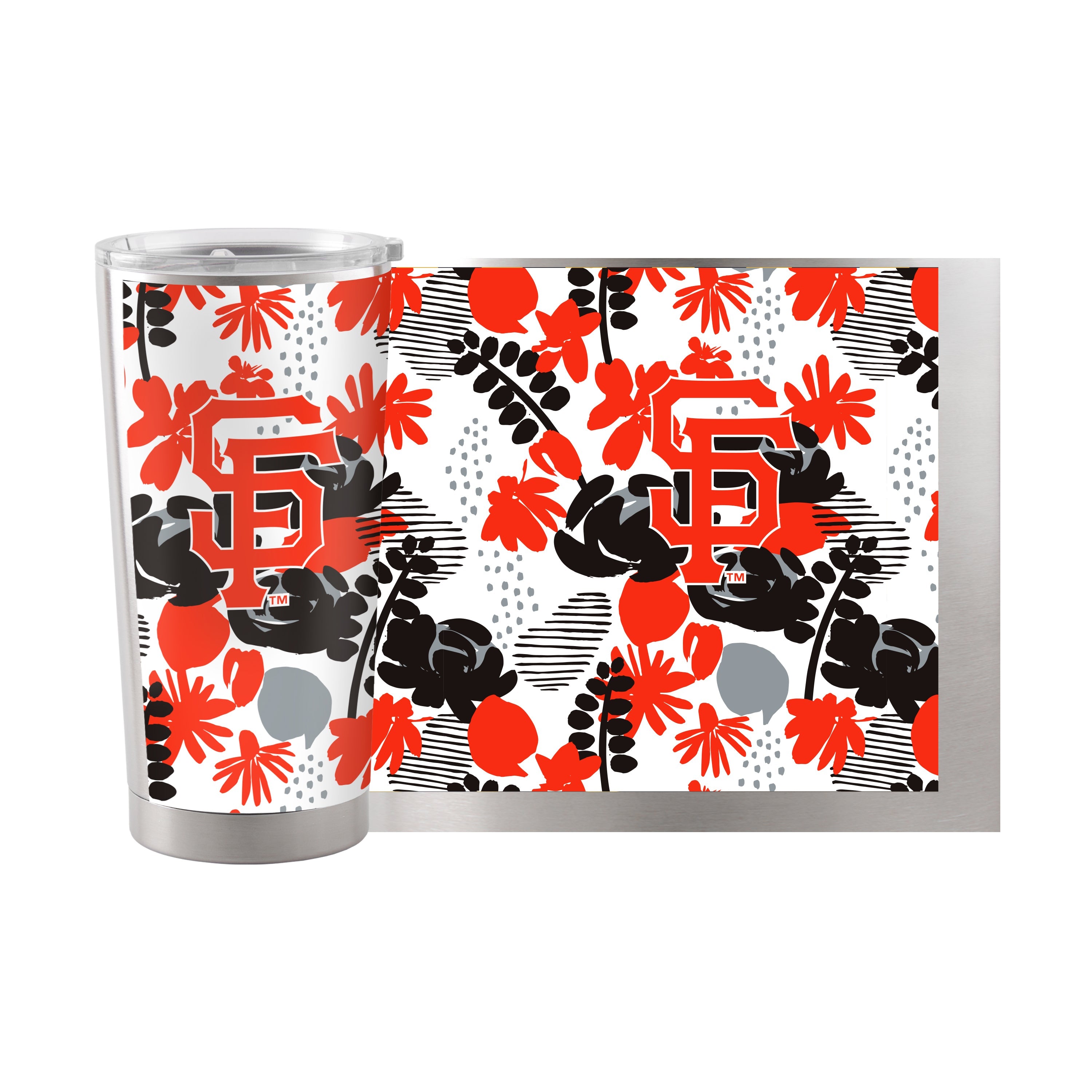 San Francisco Giants 20oz Floral Stainless Steel Tumbler - Sports Gifts, Sports Memorabilia, Sports Collectibles, Fan Shop