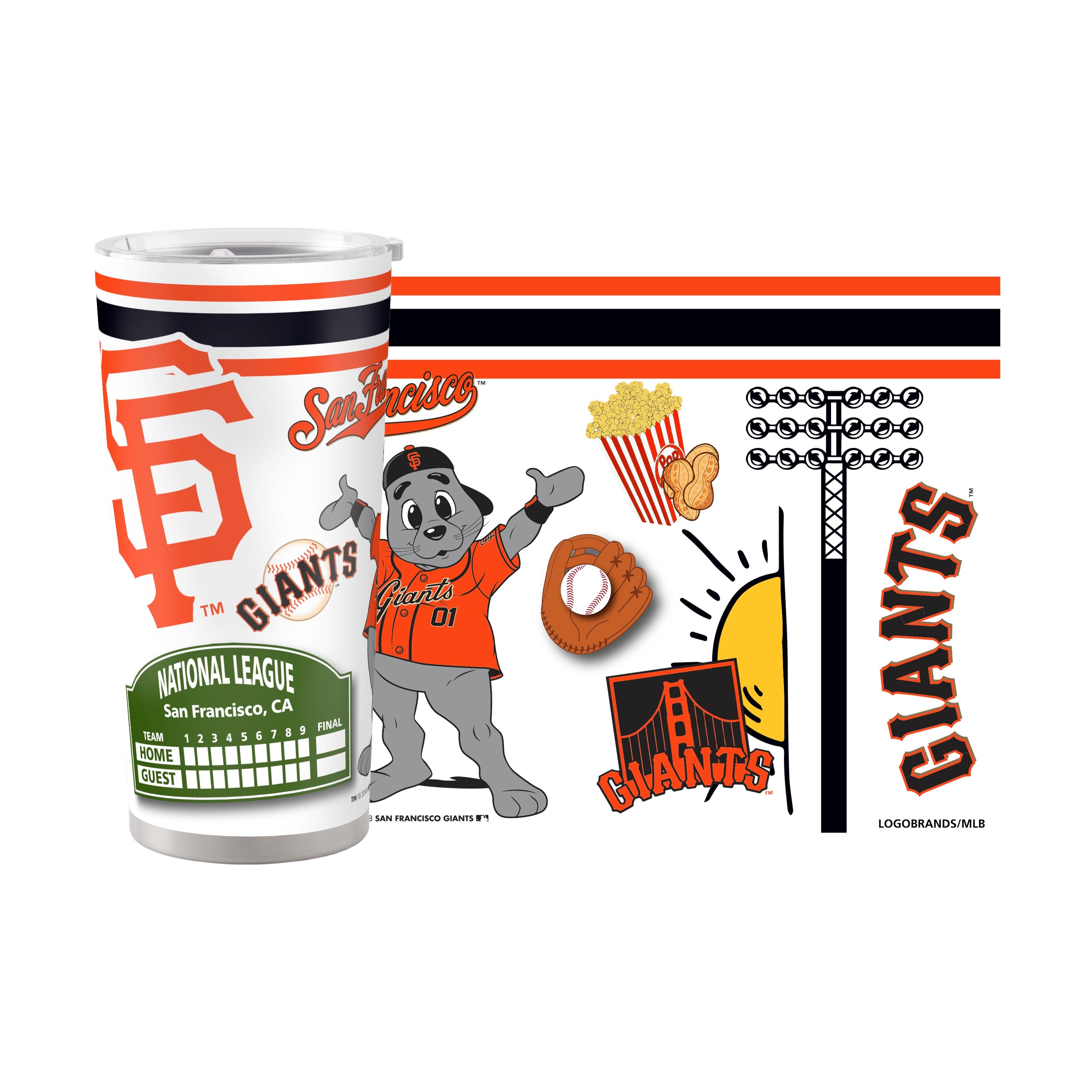 San Francisco Giants 20oz Native Stainless Steel Tumbler - Sports Gifts, Sports Memorabilia, Sports Collectibles, Fan Shop